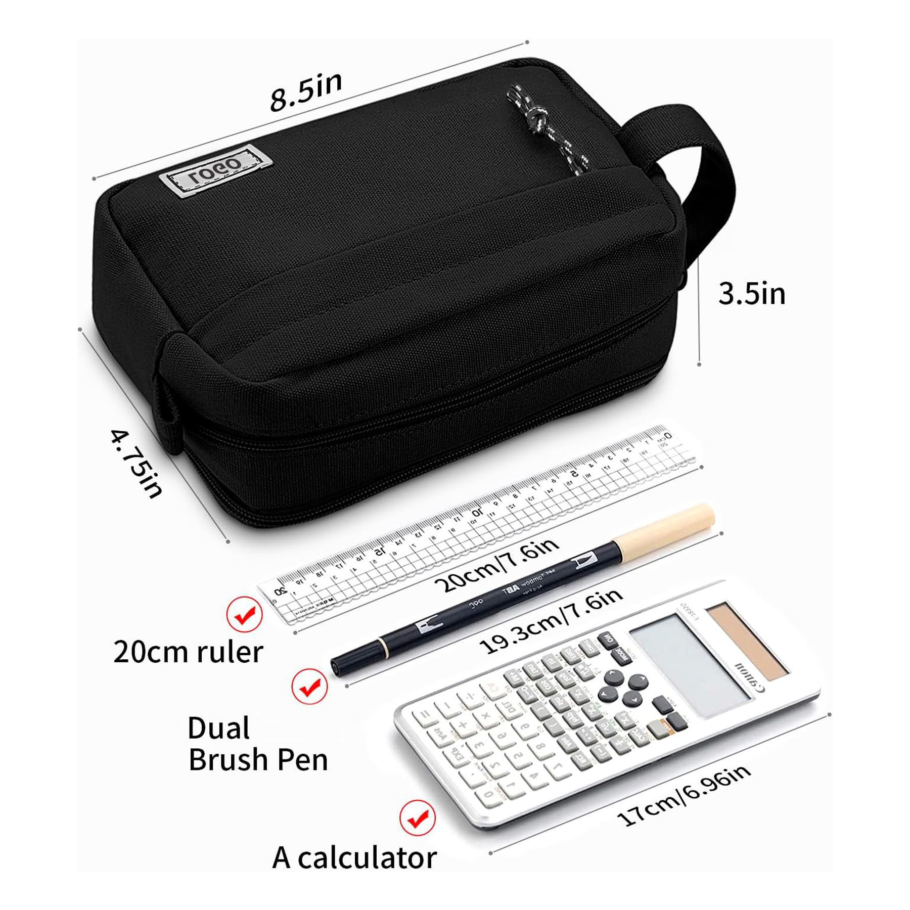 Big Capacity Pencil Case Large Stationery Pen Bag 18