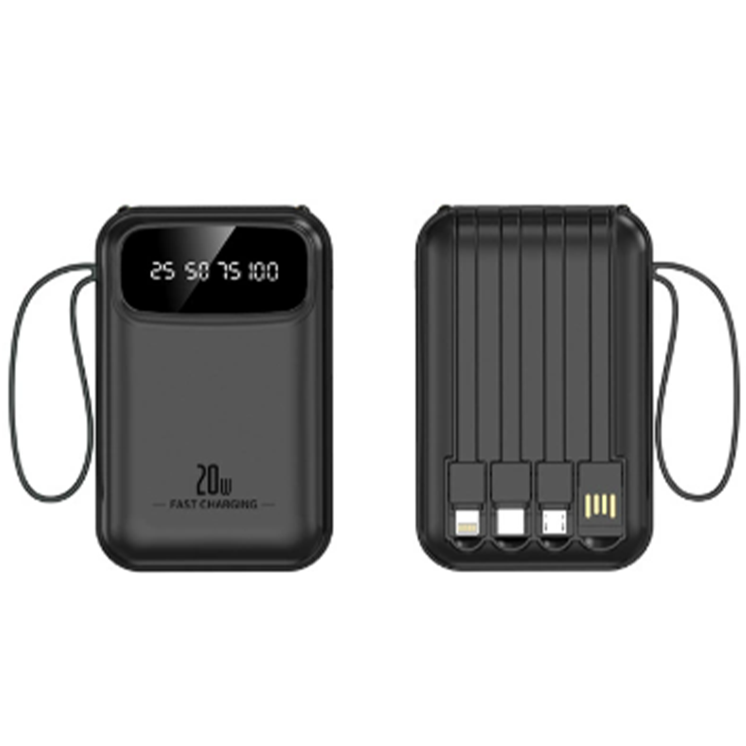 10000mAh Portable Power Bank W/ Built-in Cable 5
