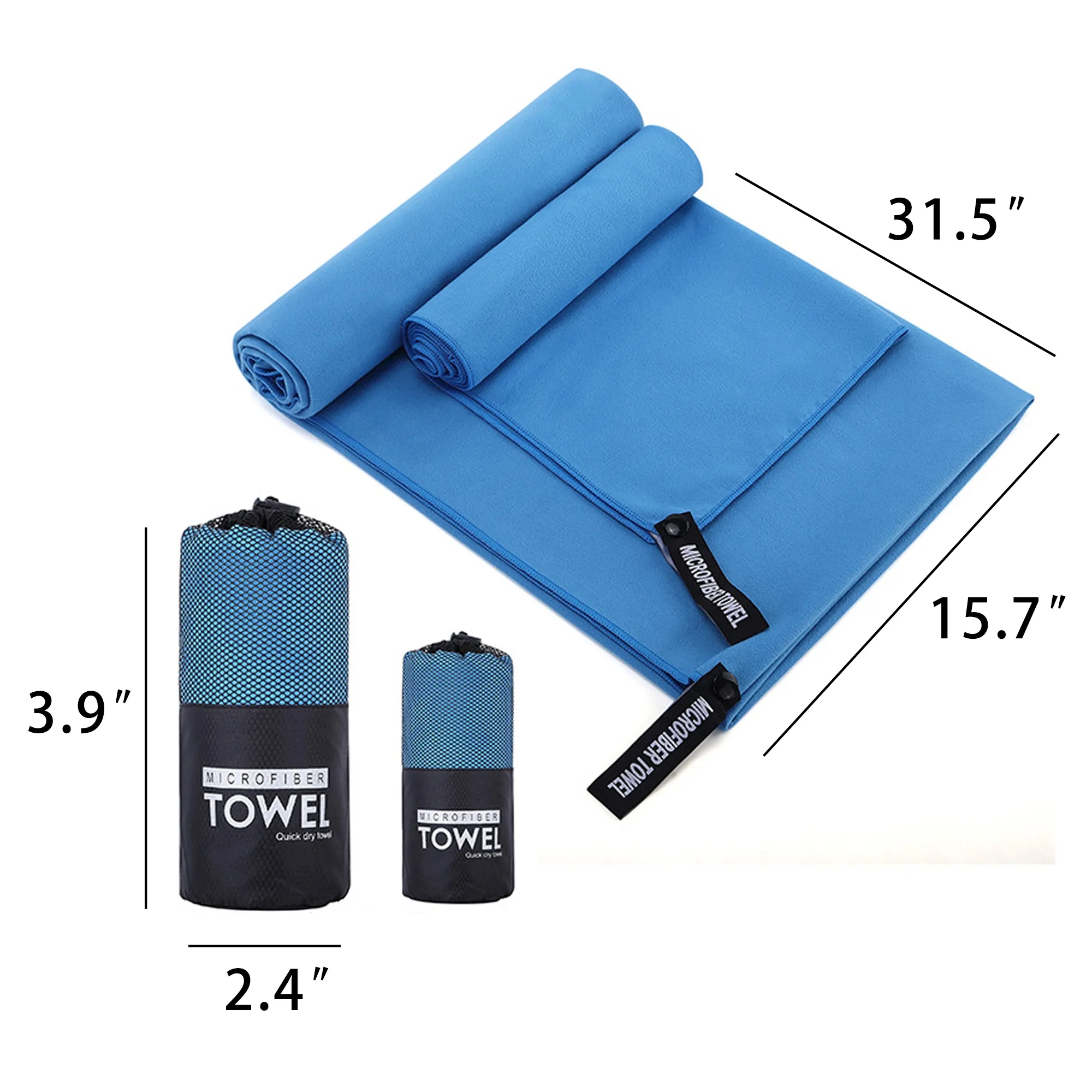 Quick Dry Sand Free Microfiber Towel with Travel Pouch 11