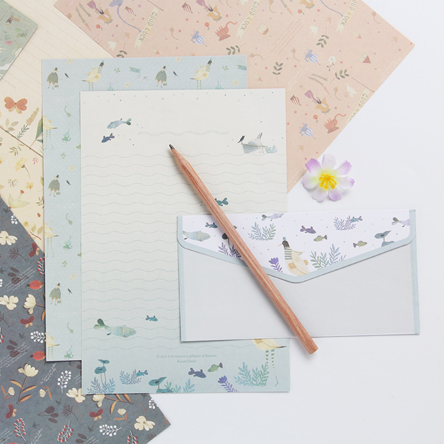 6 Letter Writing Paper and Envelope 2