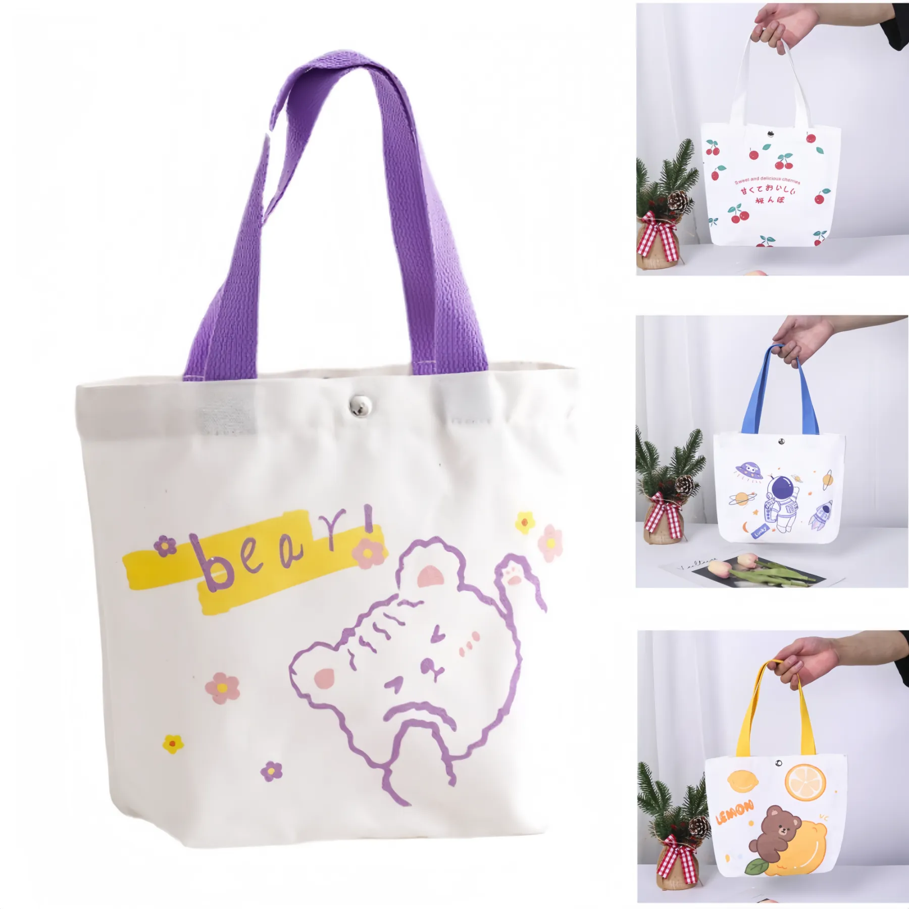 Canvas Bag With Buttons