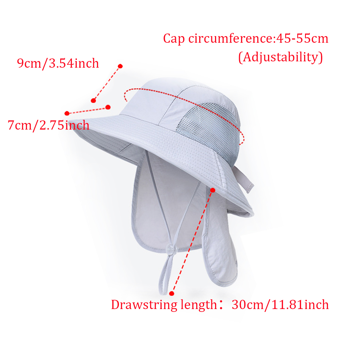 Unisex Kids Sun Bucket Hat with Neck Flap 2
