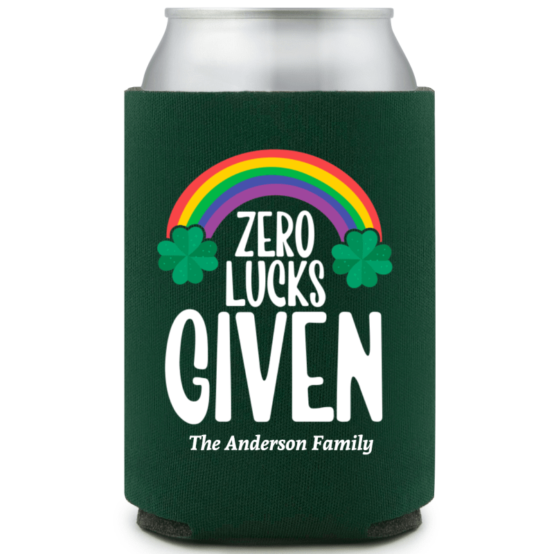 Zero Lucks Given St. Patrick's Full Color Can Coolers 2