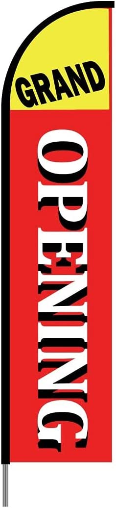 Grand Opening(Red) Flag Kit 15' Feet Feather Flag Sign sale flag Outdoor Banner 6