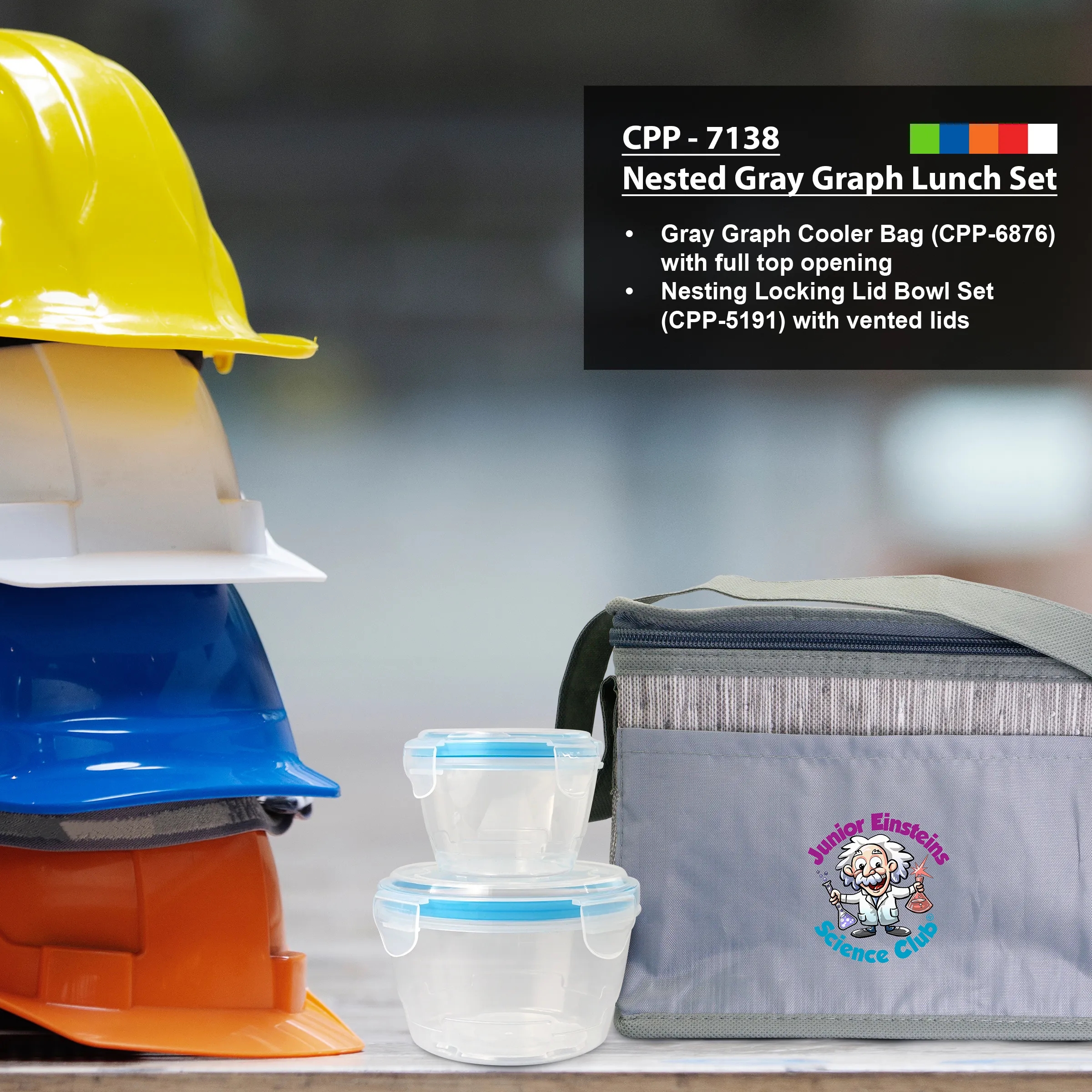 Nested Gray Graph Lunch Set 5