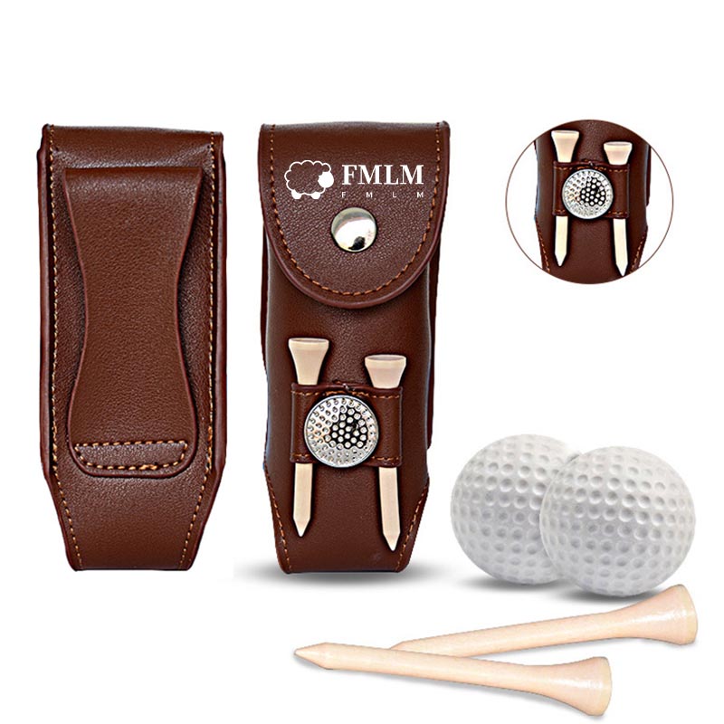 Leather Golf Ball Storage Pouch Waist Belt Carrier Bag 3