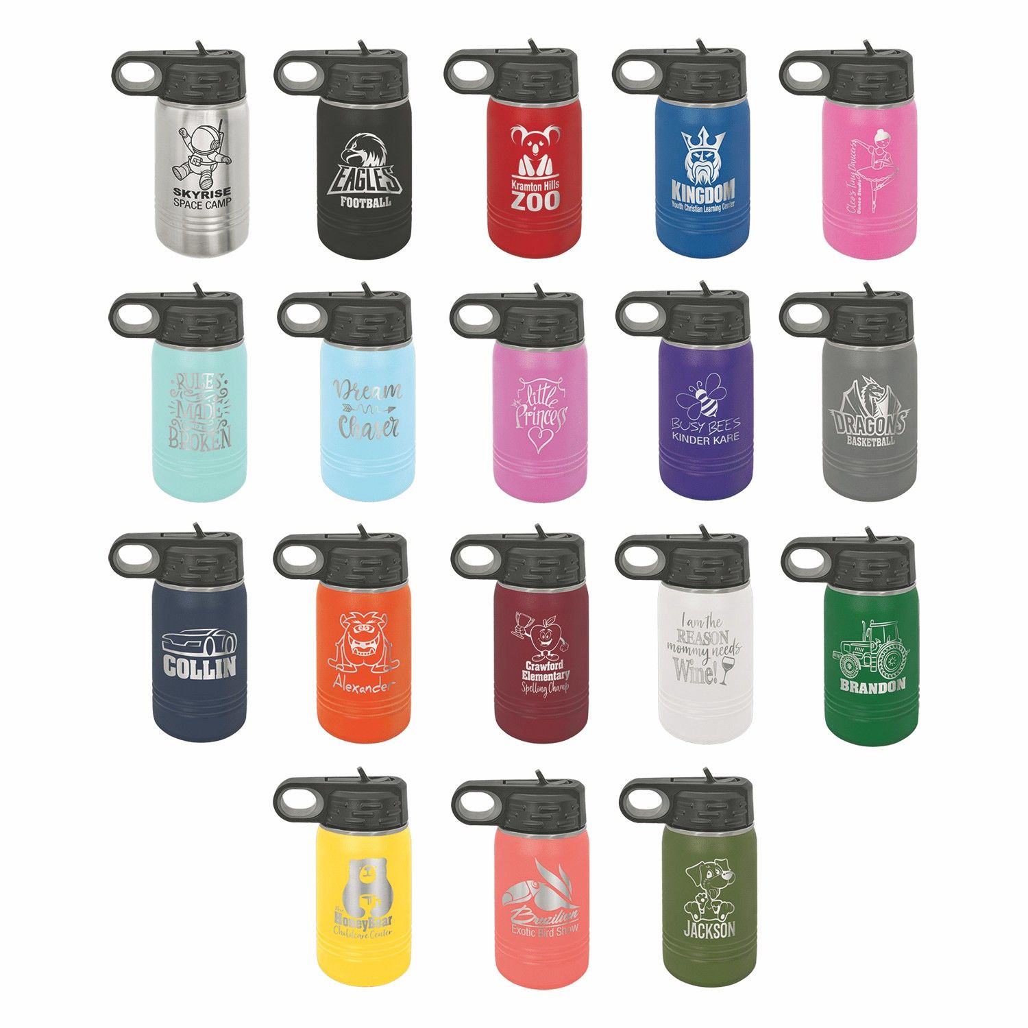 Polar Camel 12oz Olive Stainless Steel Water Bottle 3