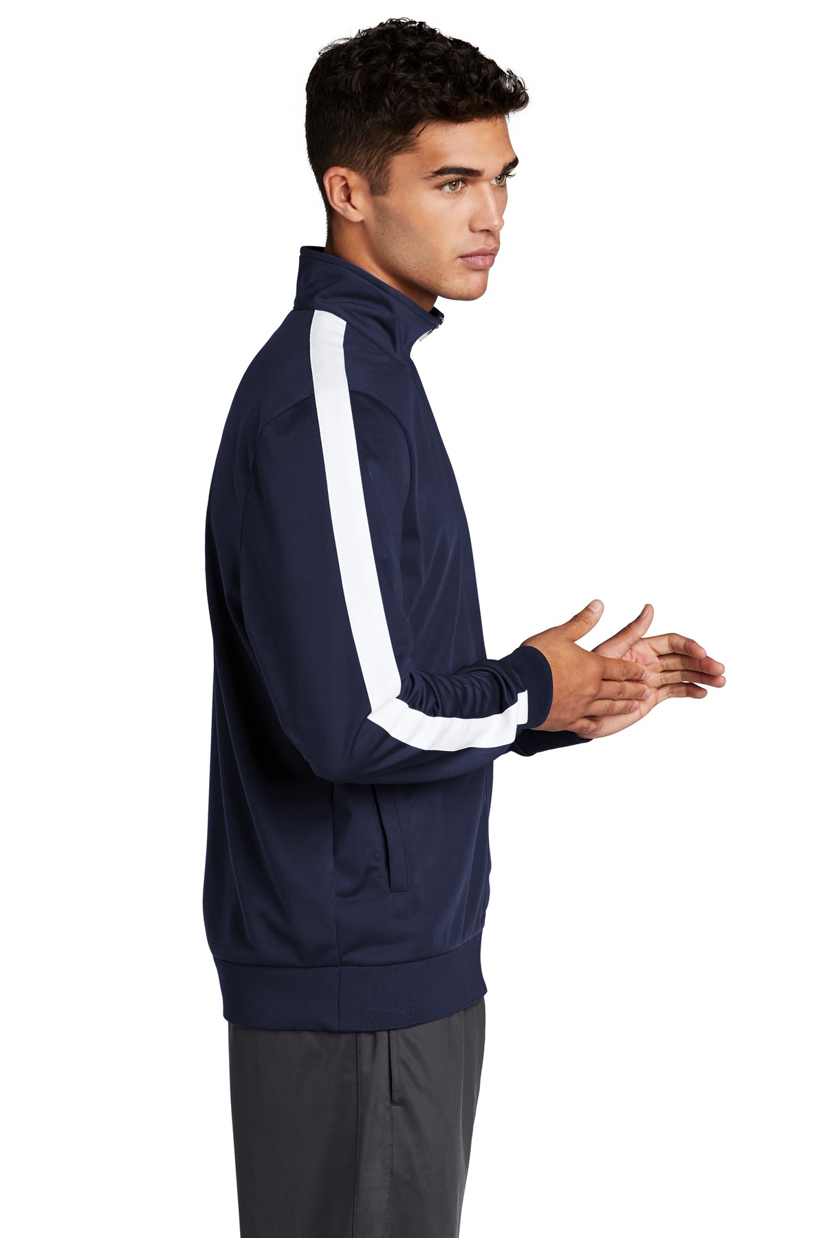 Sport-Tek Tricot Sleeve Stripe Track Jacket. JST94 19