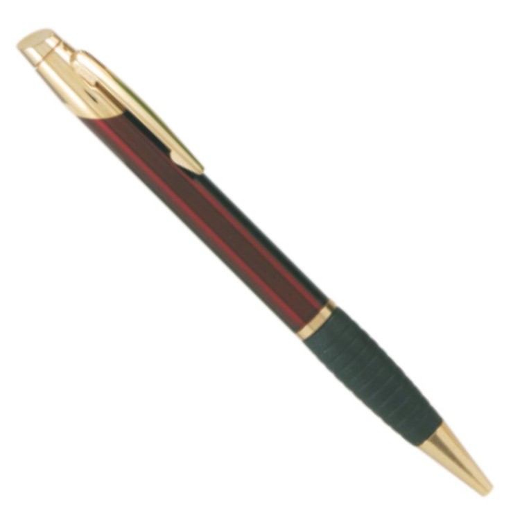 Laser Engraved Burgundy Gloss Ballpoint Pen with Gold Trim 1