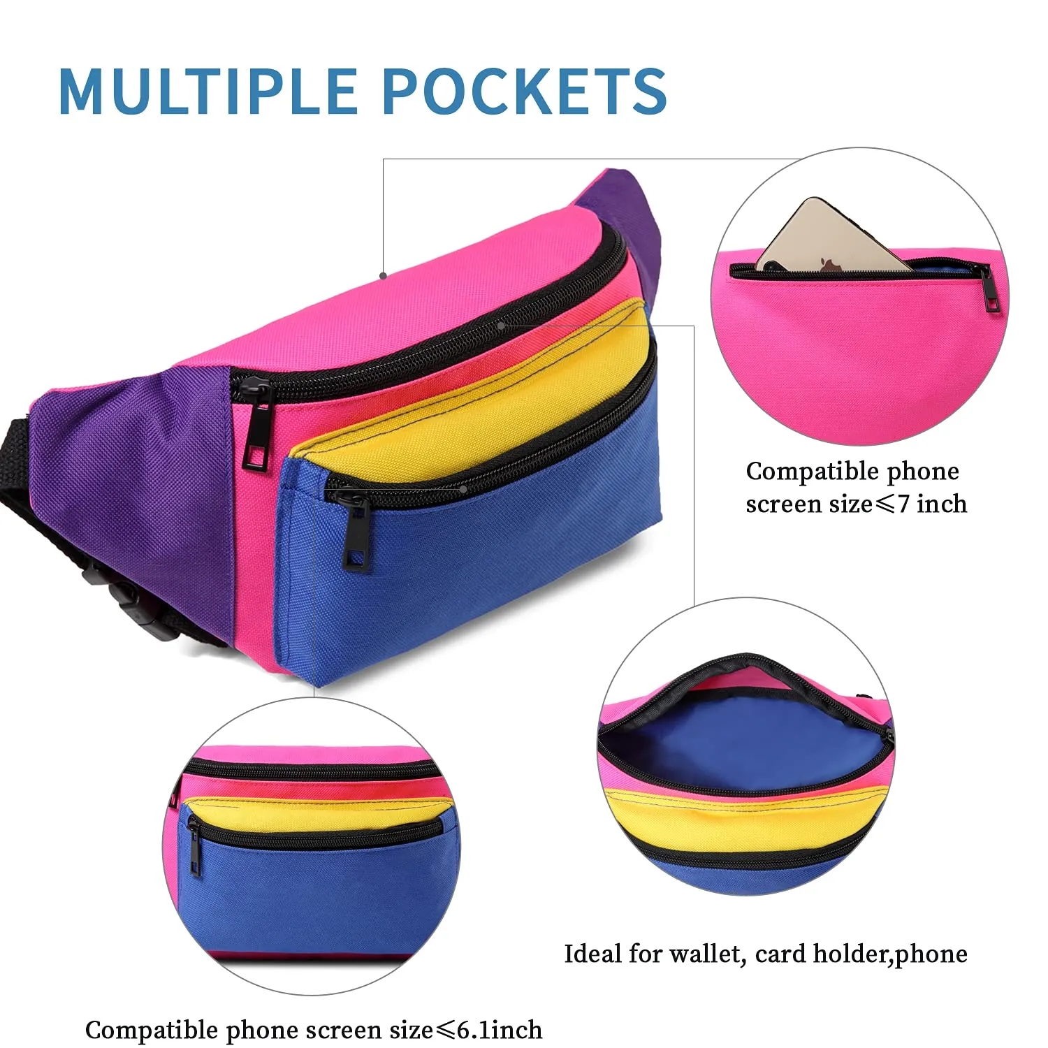Neon Waist Fanny Pack for 80s Costumes 1