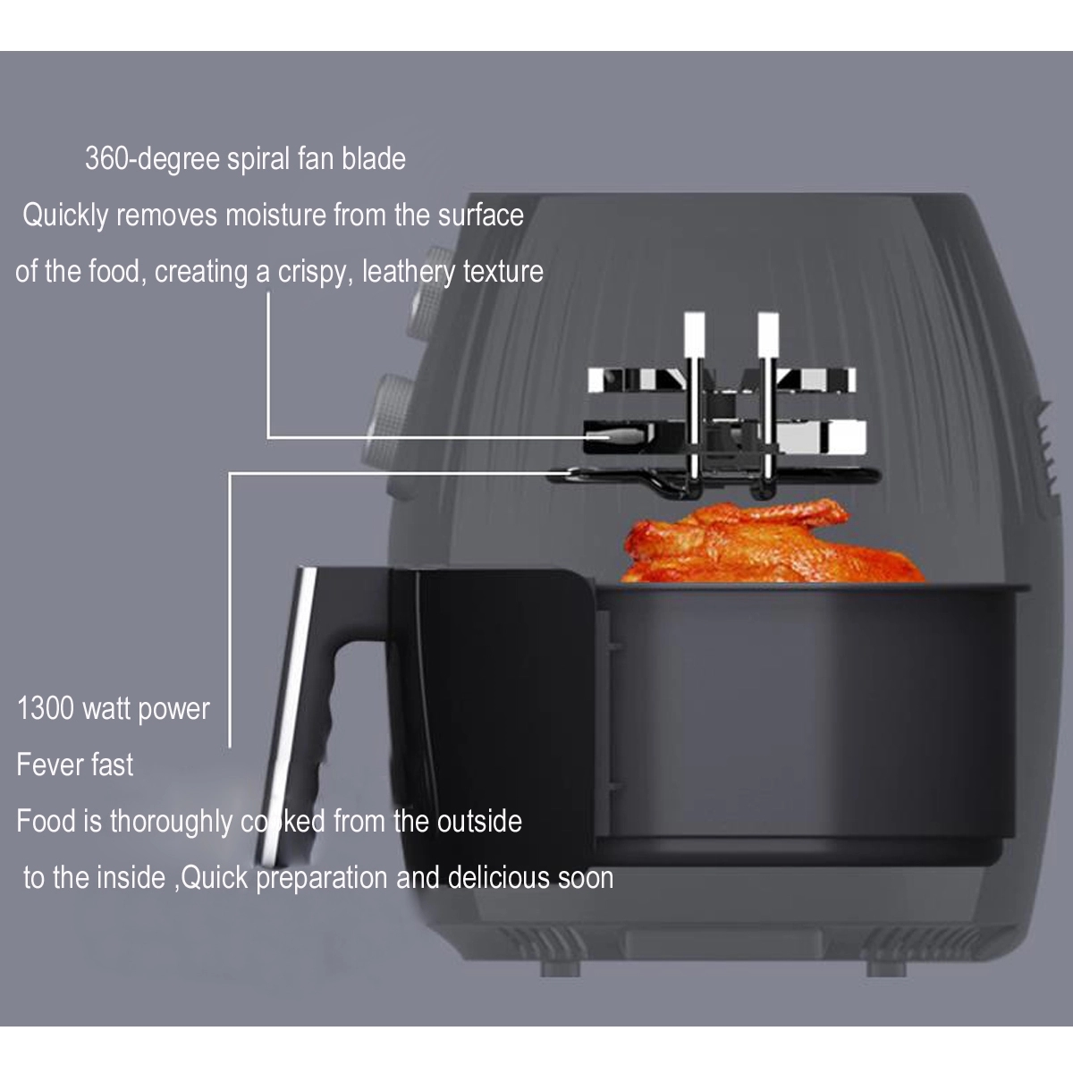 Air Fryer 5.5L Quart Fried Basket with Touch Screen 1