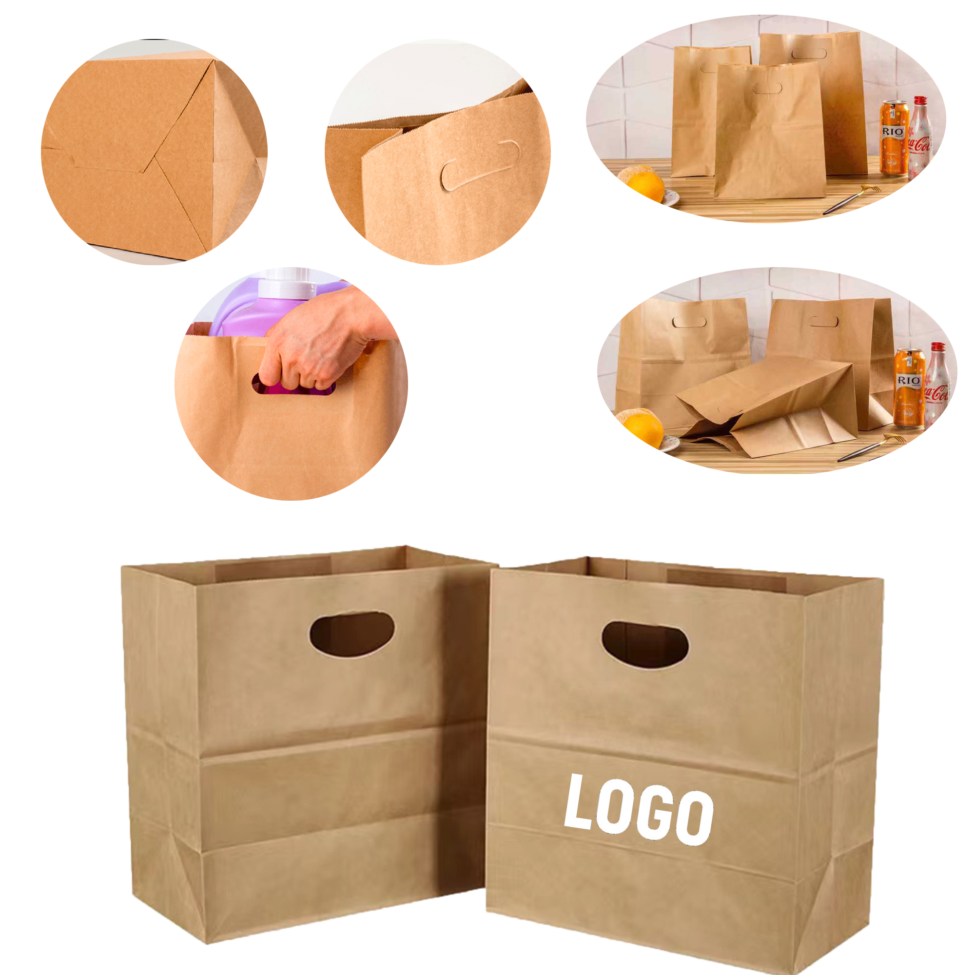 Die Cut Tote Brown Paper Bags 1