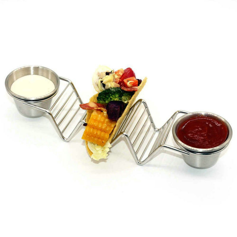 Stainless Steel Taco Holder w/ Salad Cup 3