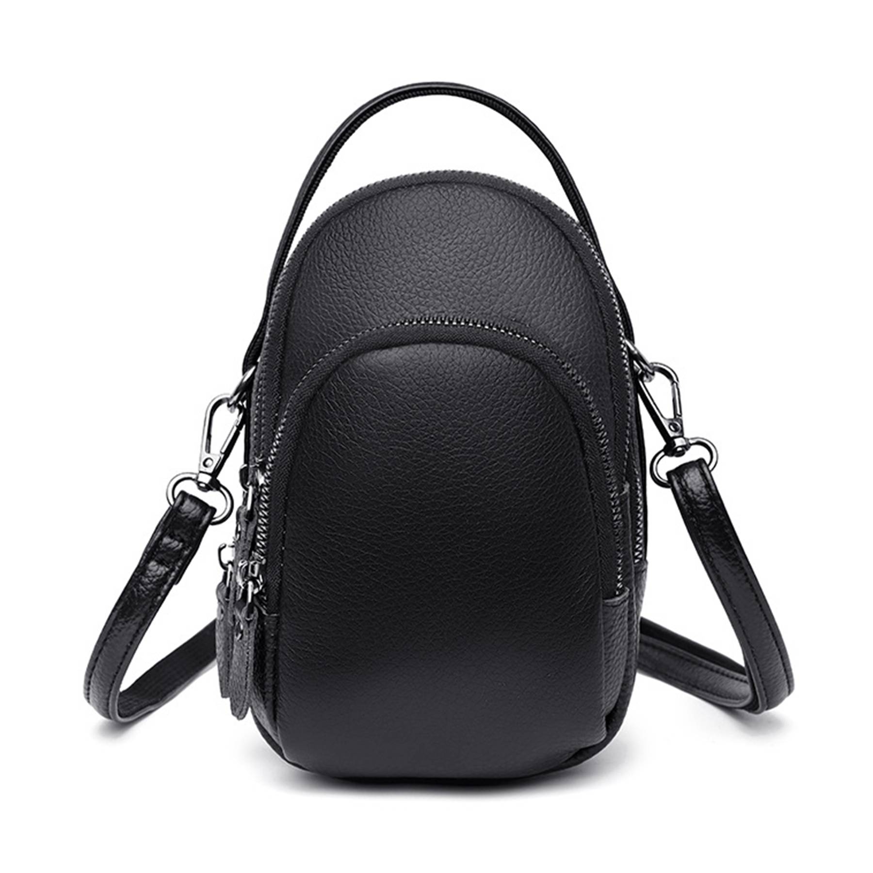 Genuine Leather Two Compartment Phone Crossbody Mini Bag 2