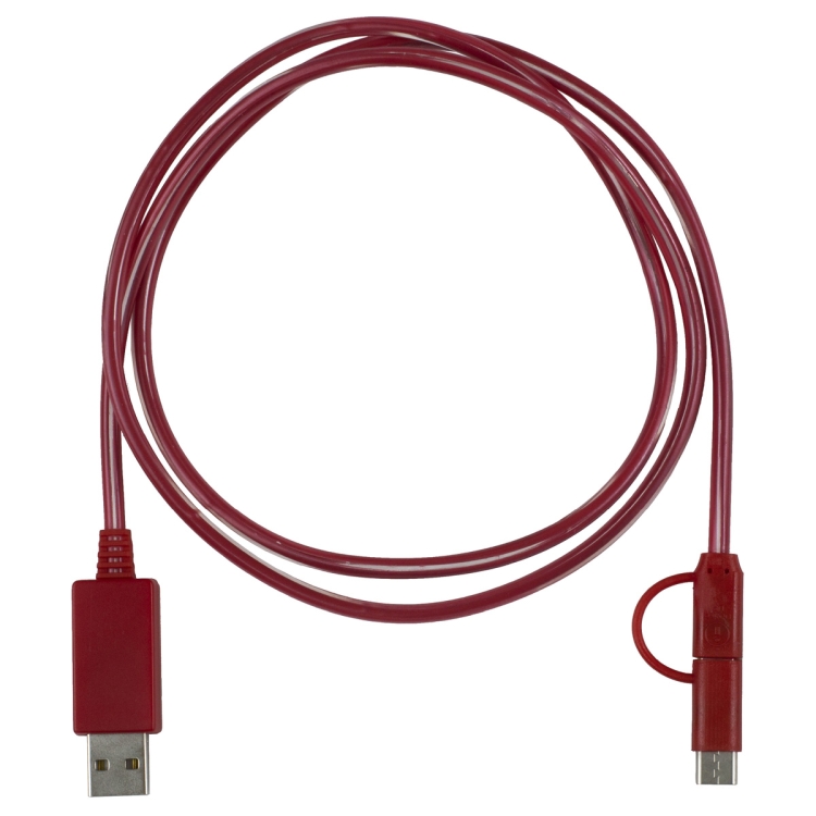 "Payson" 3-in-1 LED Lighted Cell Phone Charging Cable with Type C Adapter 20