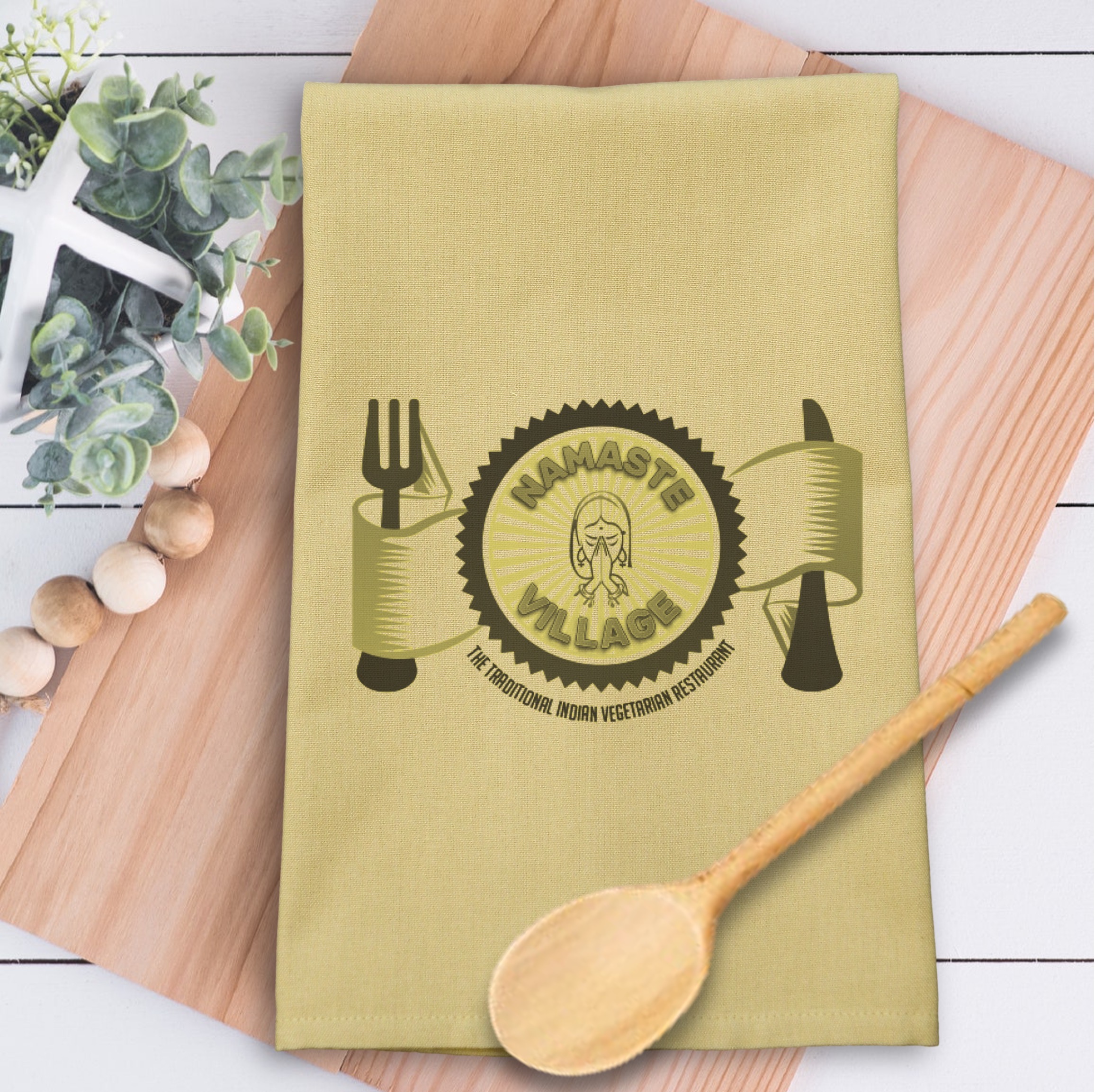 Dijon Solid Plain Weave Kitchen Towel with Custom Print 6