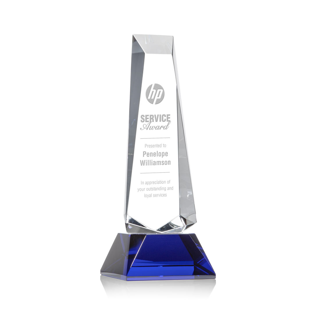 Rustern Obelisk Award on Base - Blue 8