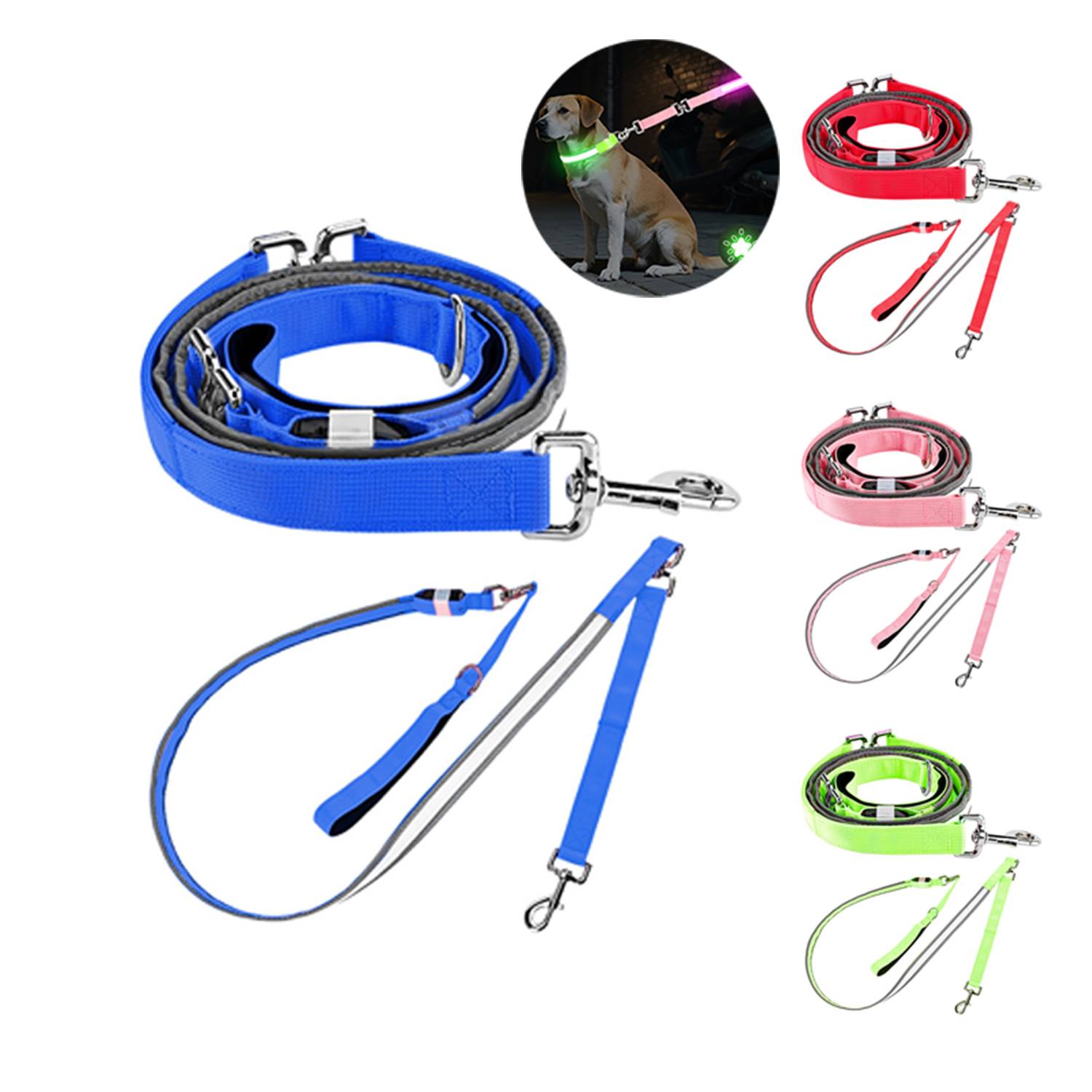 Glowing LED Pet Collar Leash 1