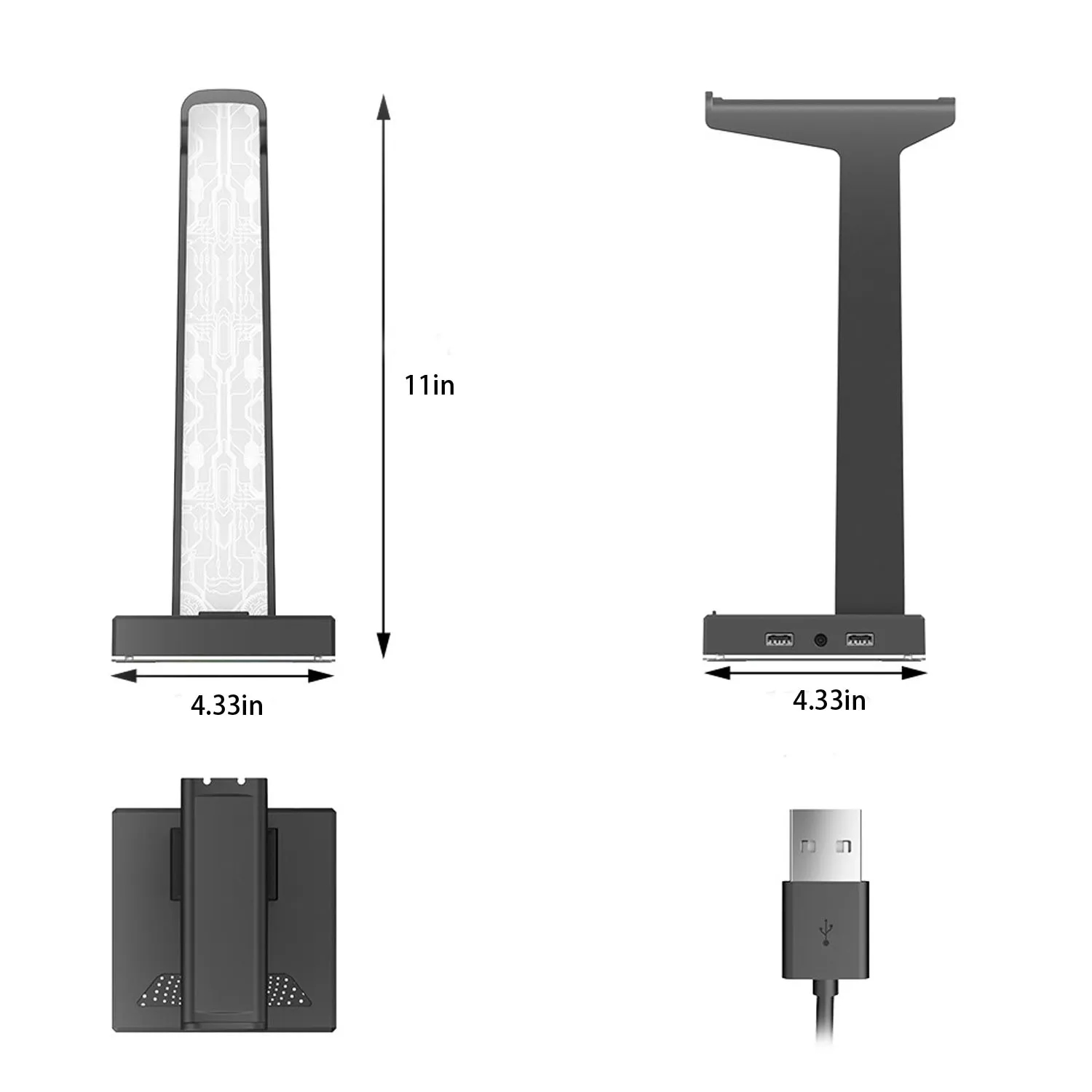 Headphone Bracket With Dual Usb Port 3