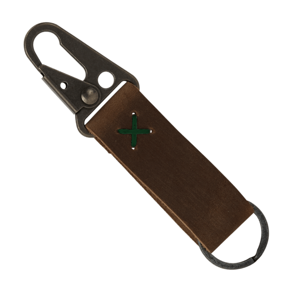 Busker Leather Keychain with Antique Nickel Carabiner 78