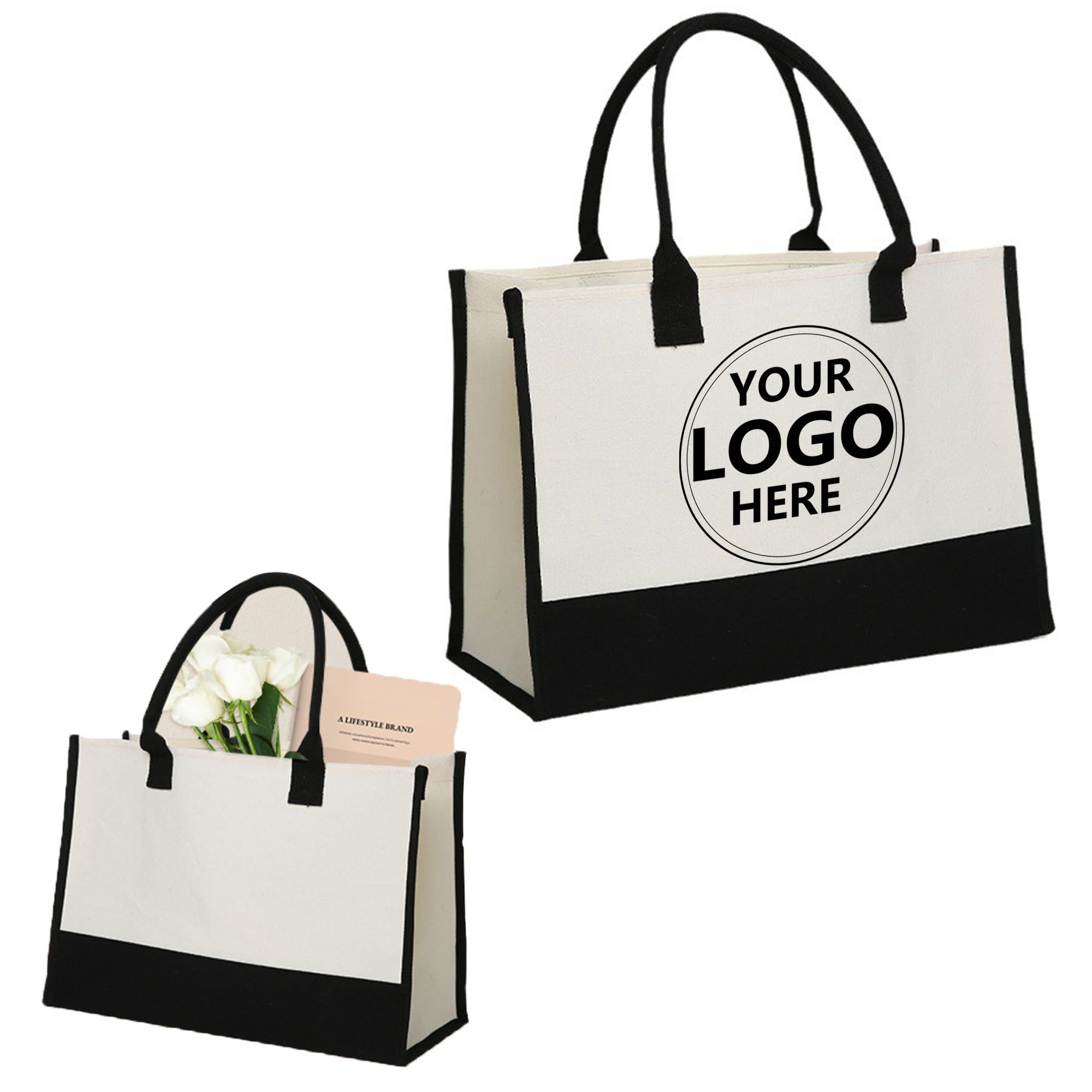 10OZ Canvas Patchwork Tote Bag 2