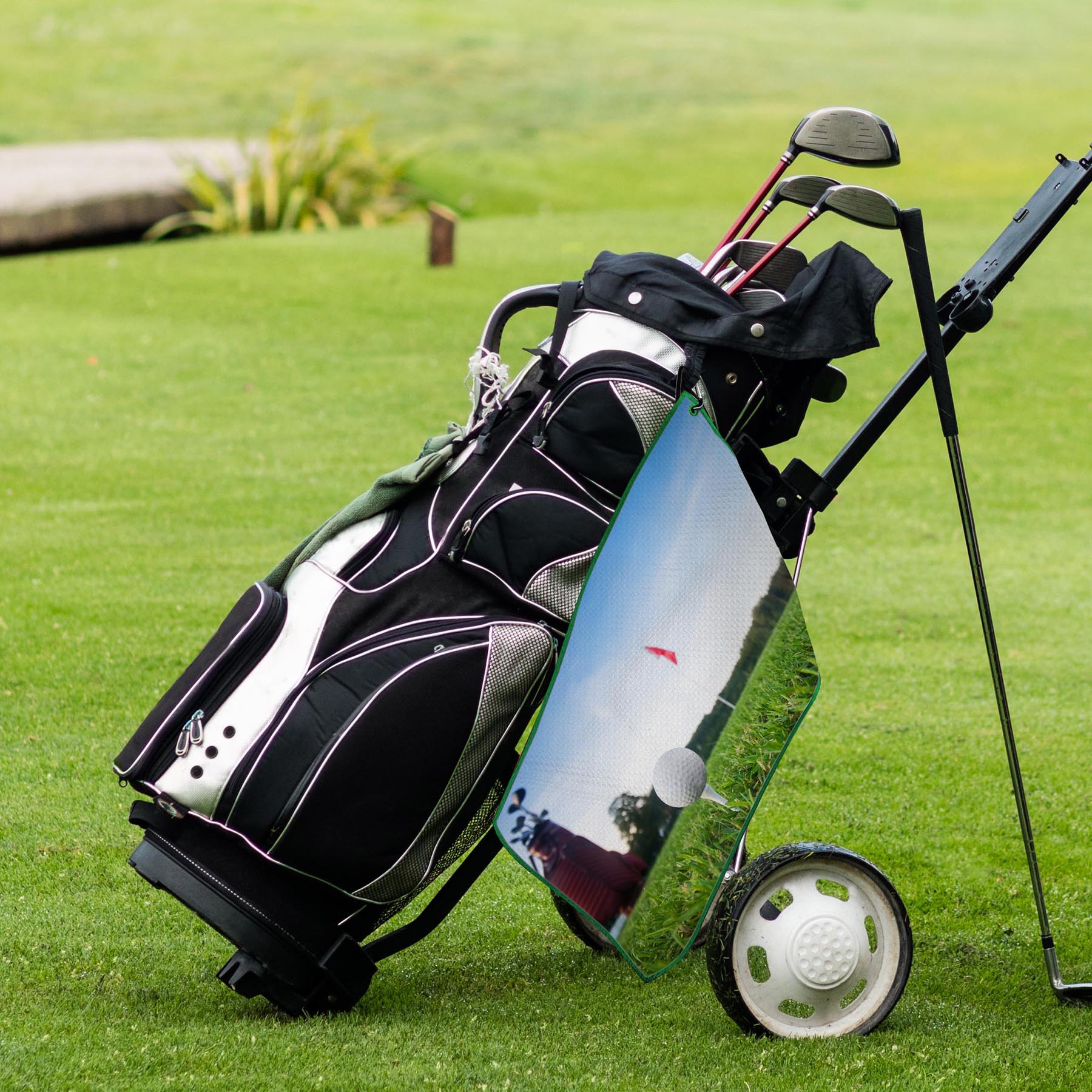 Free Shipping Full Color 400gsm Waffle Golf Towel 12