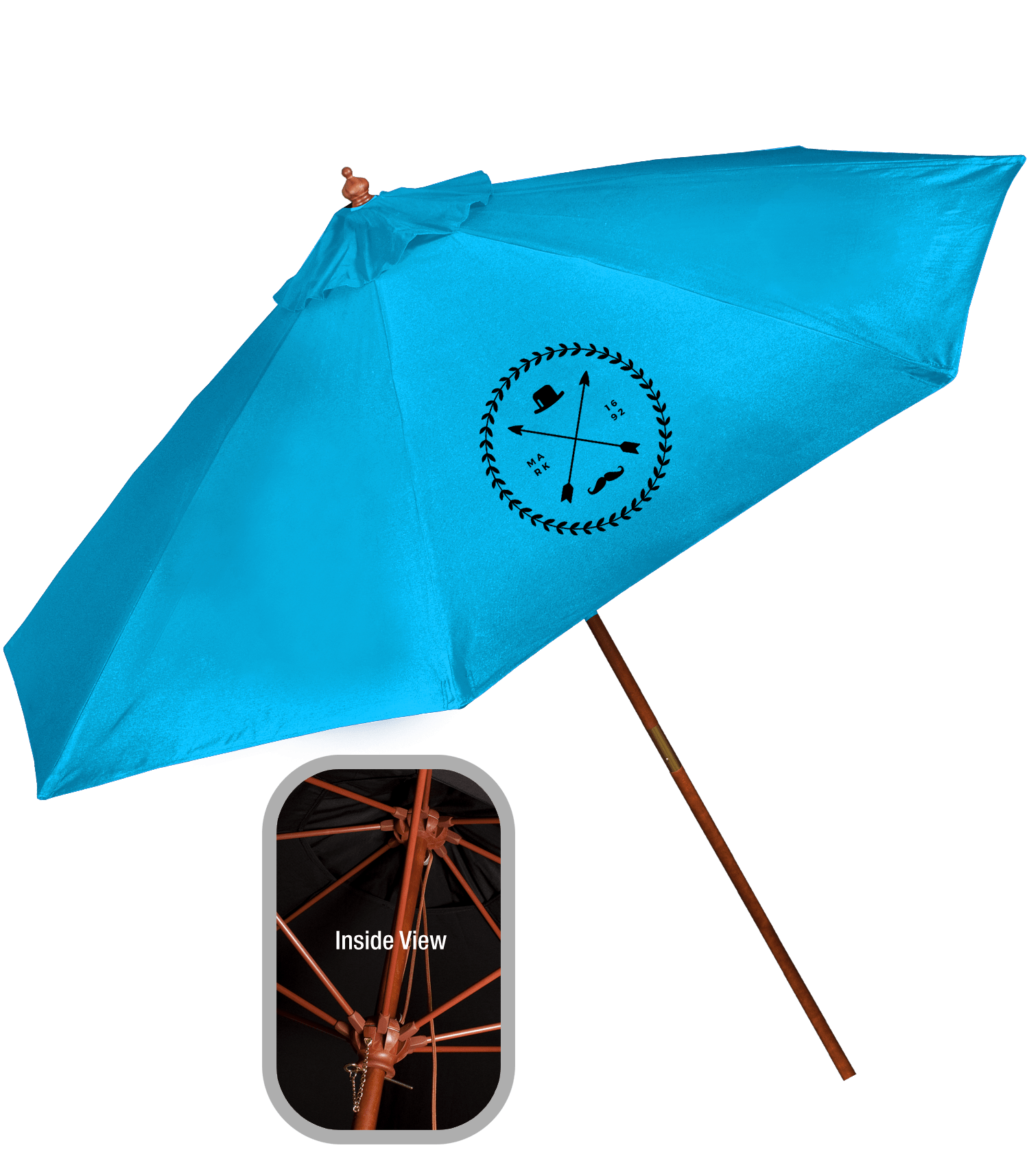 9' Wooden Polyester Market Umbrella 5