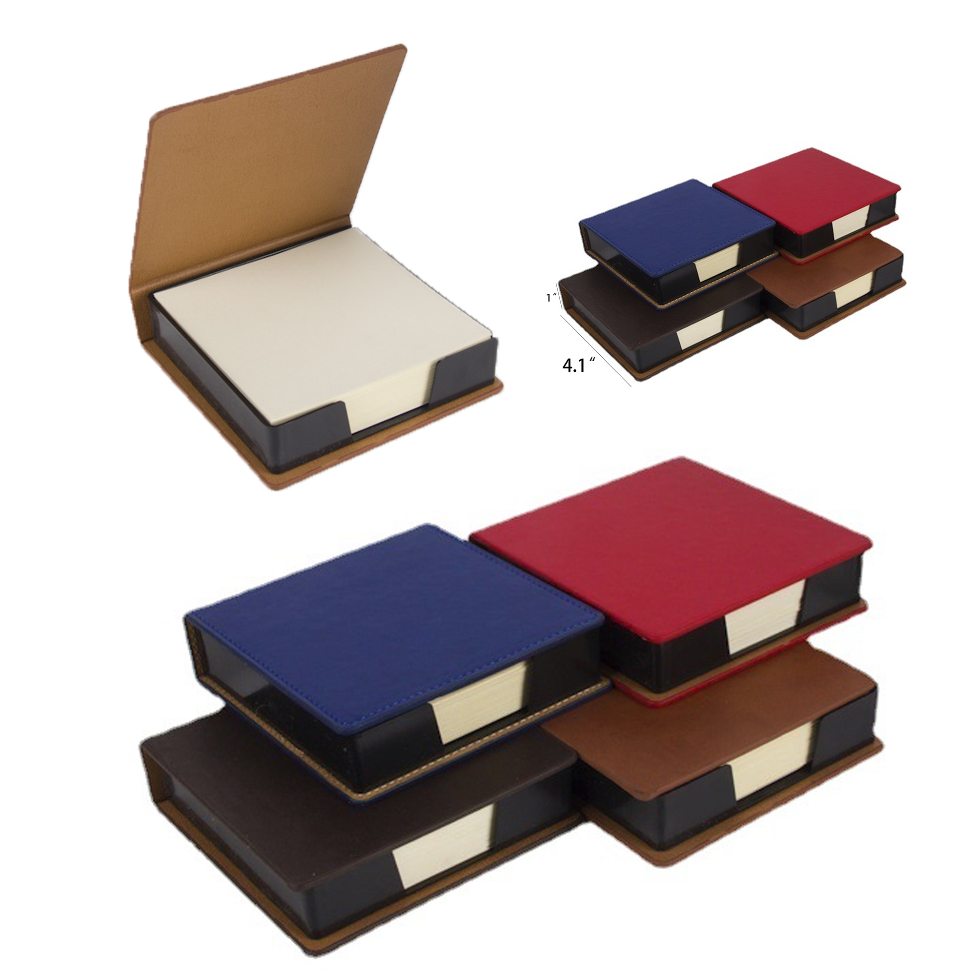 Leatherette Flip-Top Box With Note Sticky Paper 2