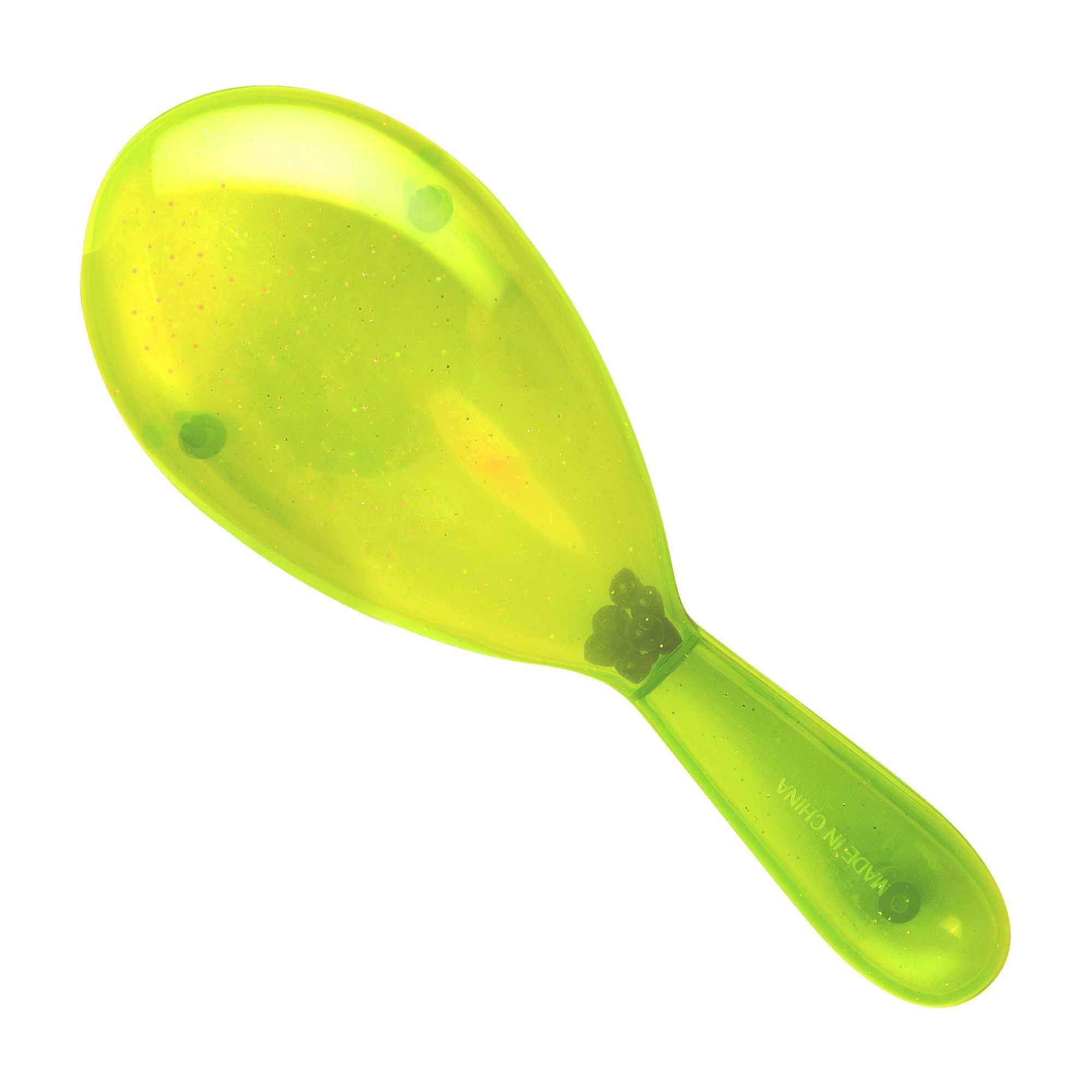 Yellow 7" Plastic Glitter Maraca 2