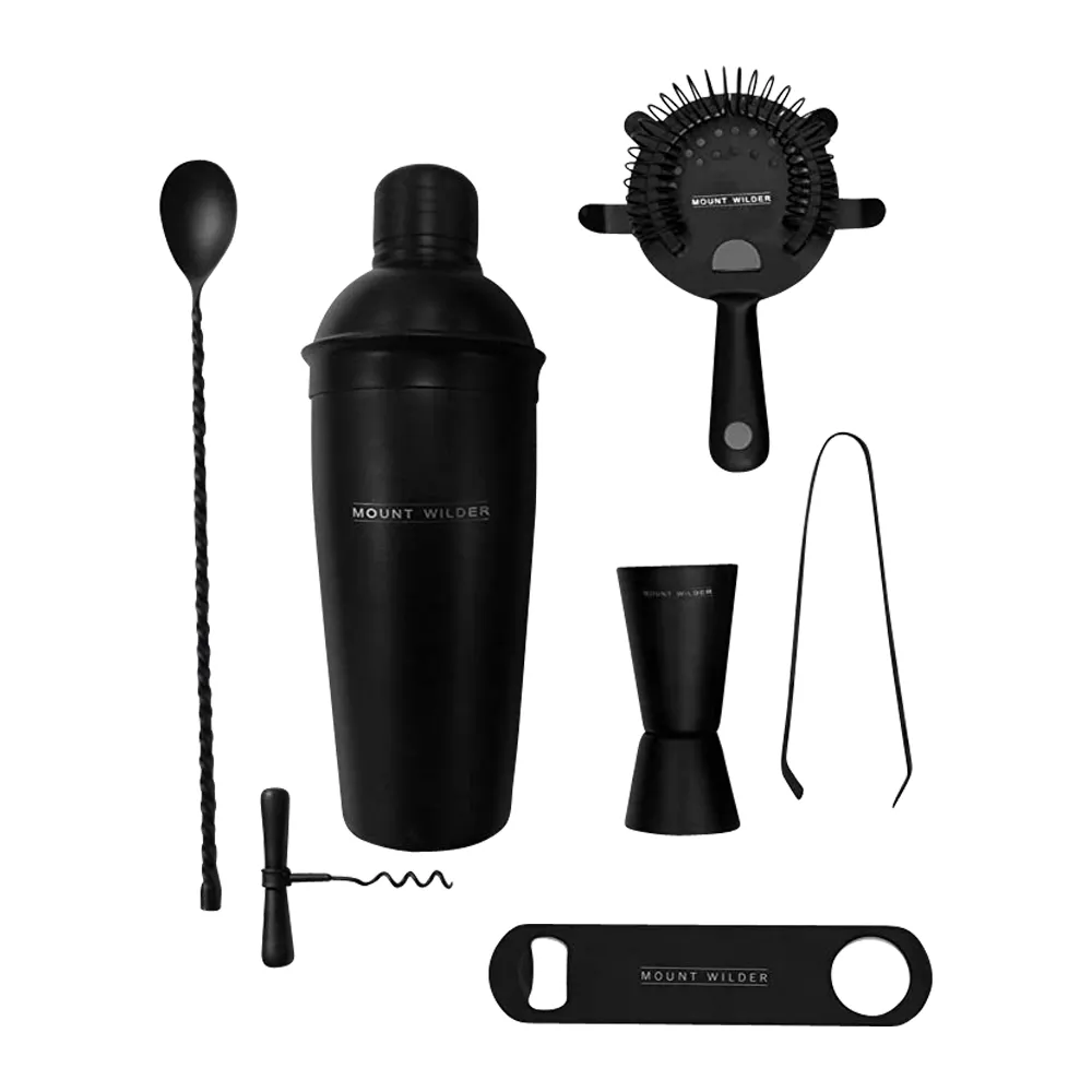 7-Piece Matte Black Cocktail Set 4