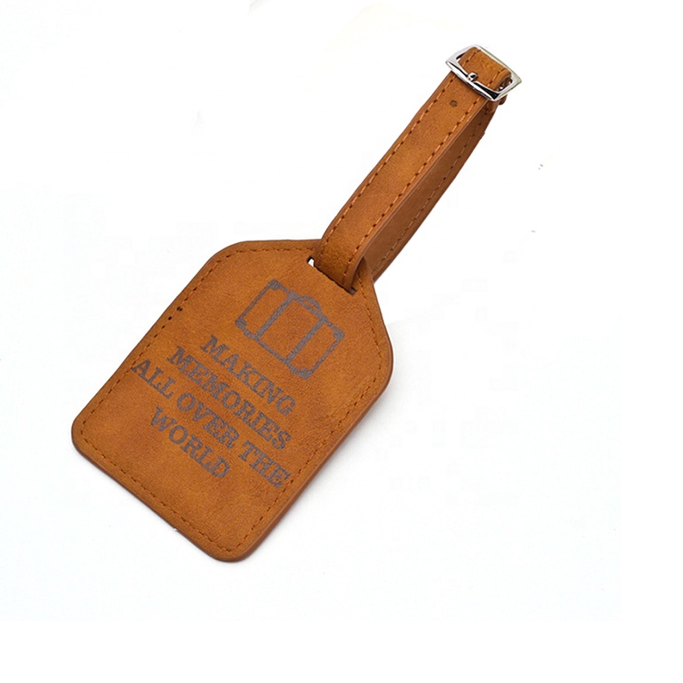 Custom PU Leather Luggage Tag, custom luggage tag with logo imprint 2