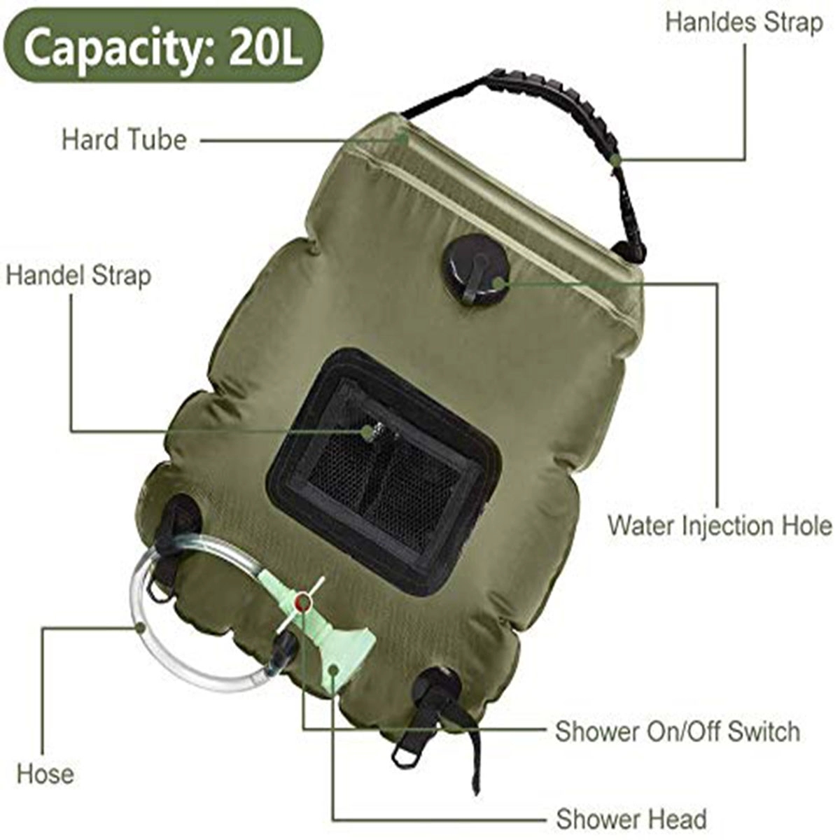 20L Solar Heating Camping Shower Bag 2