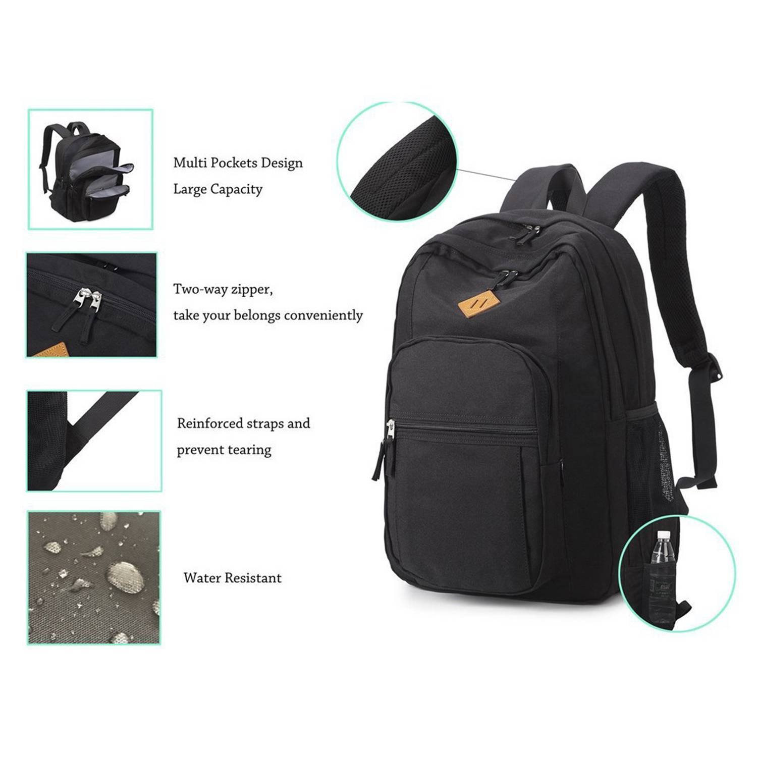 Waterproof Polyester Travel Backpack for School Commute 11