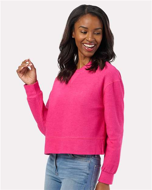 Women's Ribbed Knit Cropped Boxy Crew - BW5102 14