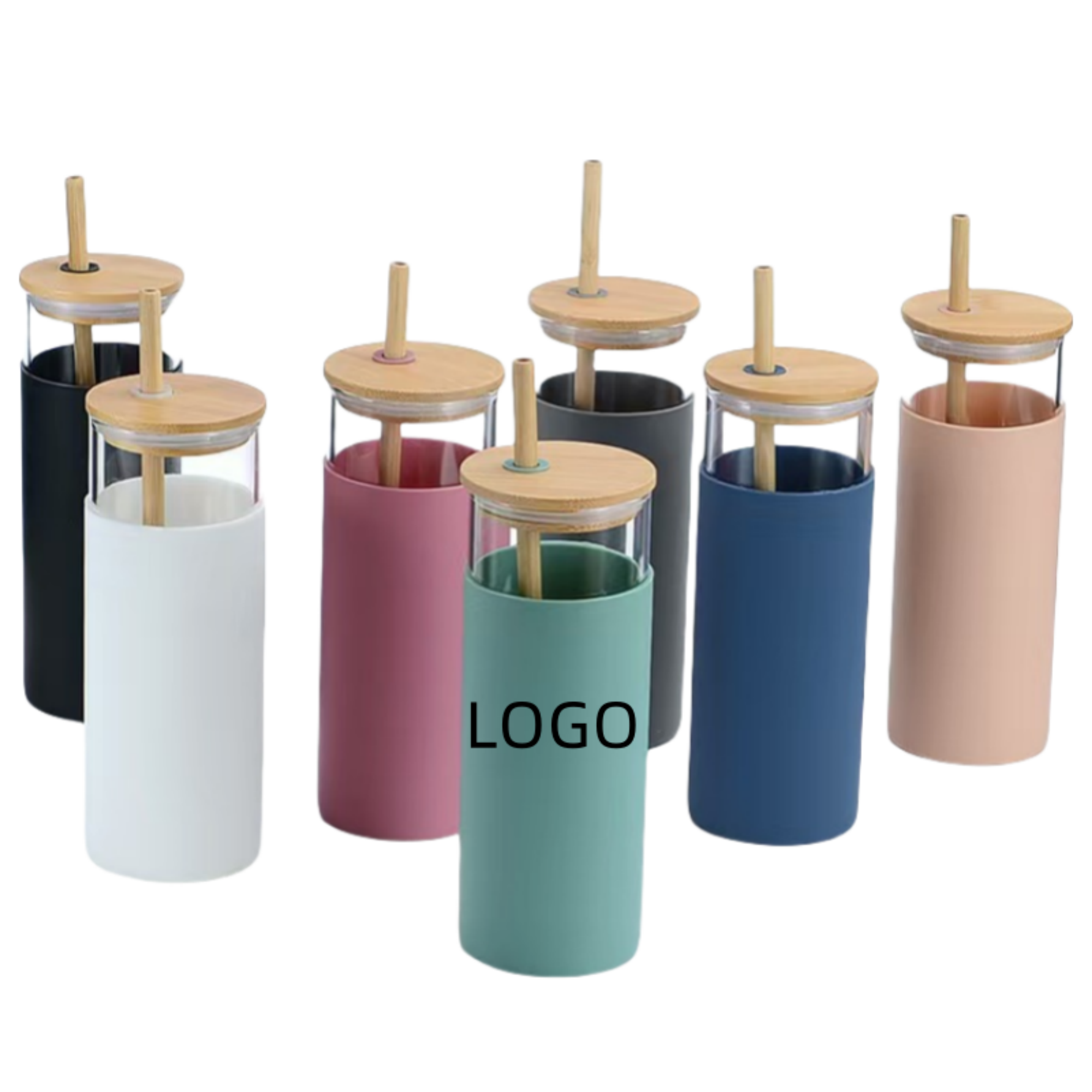 Elegant 16oz Reusable Glass Tumbler with Lid and Straw