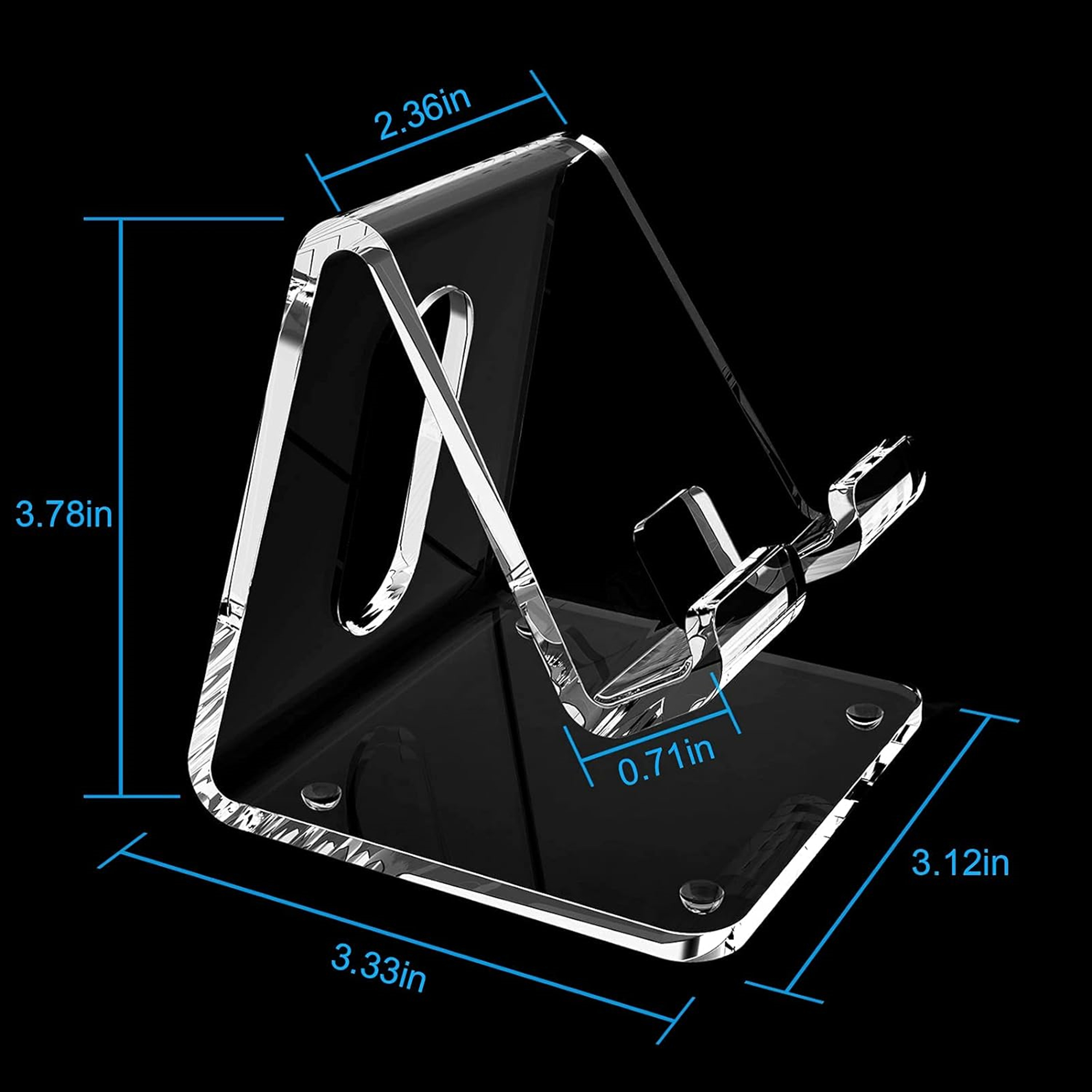 Portable Clear Acrylic Cell Phone Stand 3