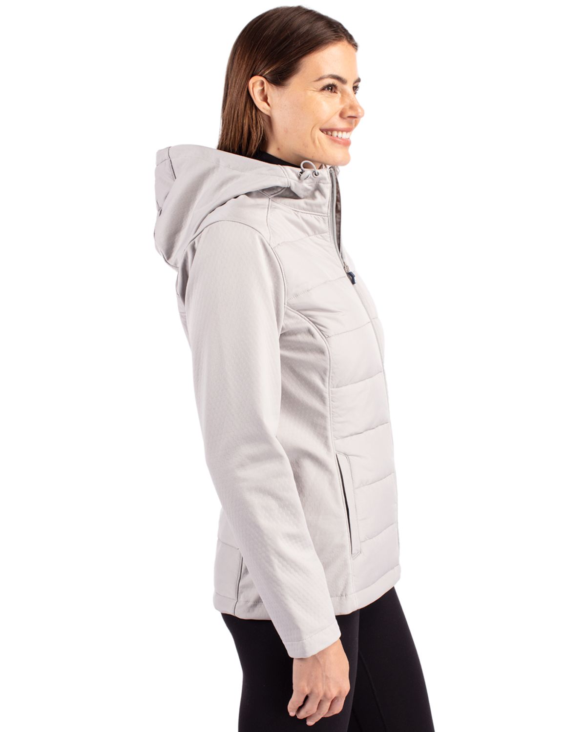 Cutter & Buck Evoke Recycled Honeycomb Fleece Womens Hybrid Full Zip Jacket 25