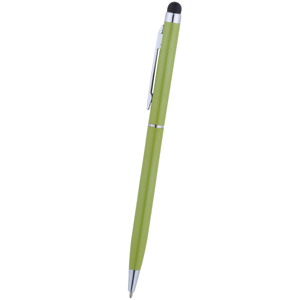 Sleek Thin Metal Twist Action Stylus Ballpoint Pen 3