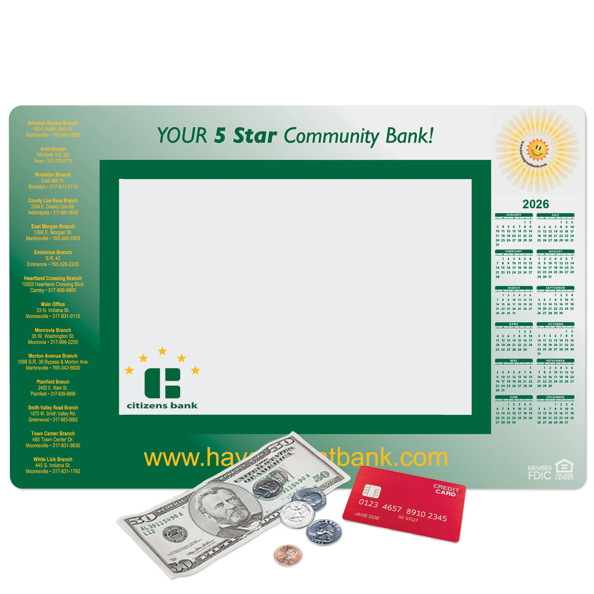 Frame-It Flex Barely There Ultra Thin Window Calendar Counter Mat-10"x15"x.020"