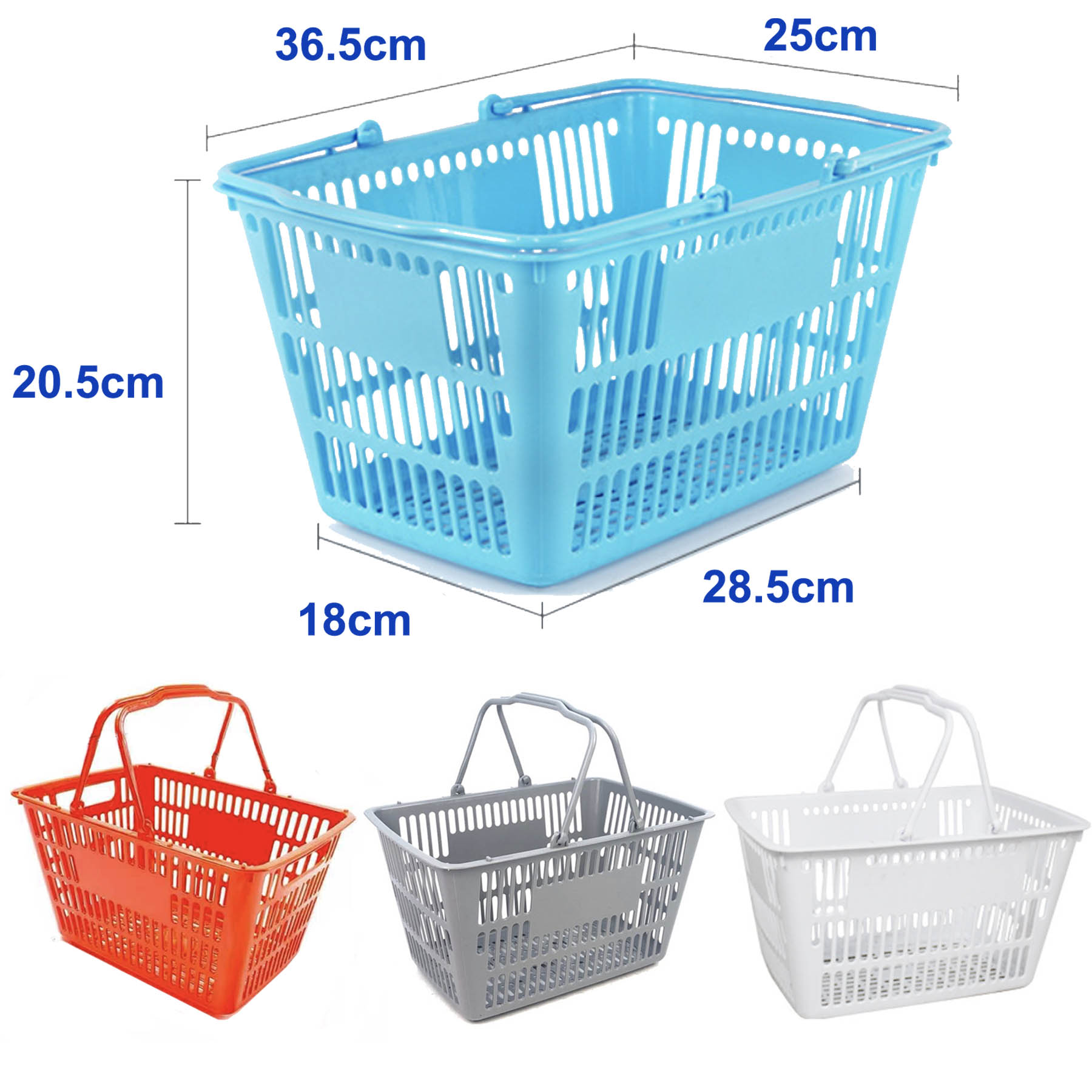 18 Liters Reusable Plastic Folding Stackable Retail Store Grocery Basket With Handles 1