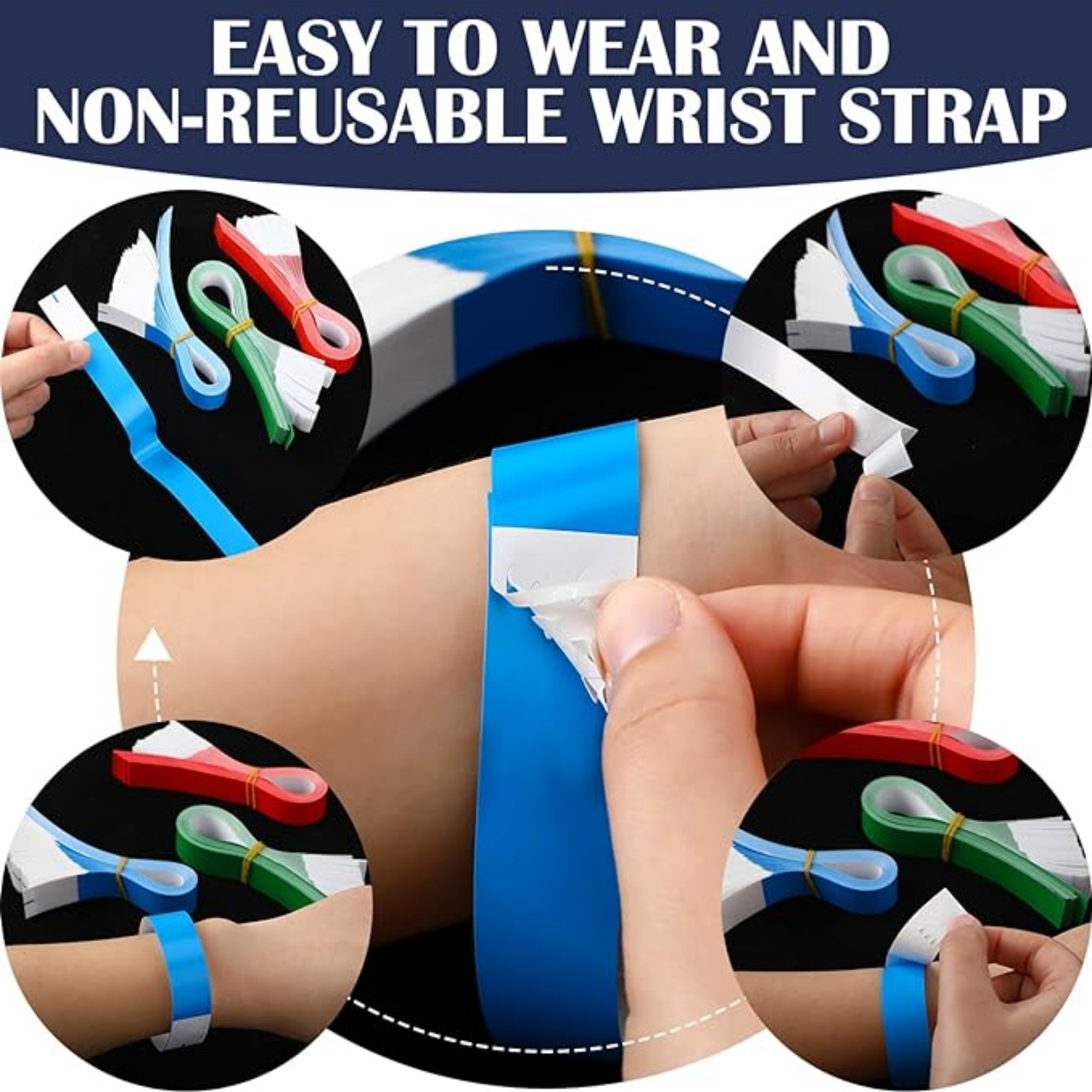 Disposable Paper Wristbands 100 Pack 2