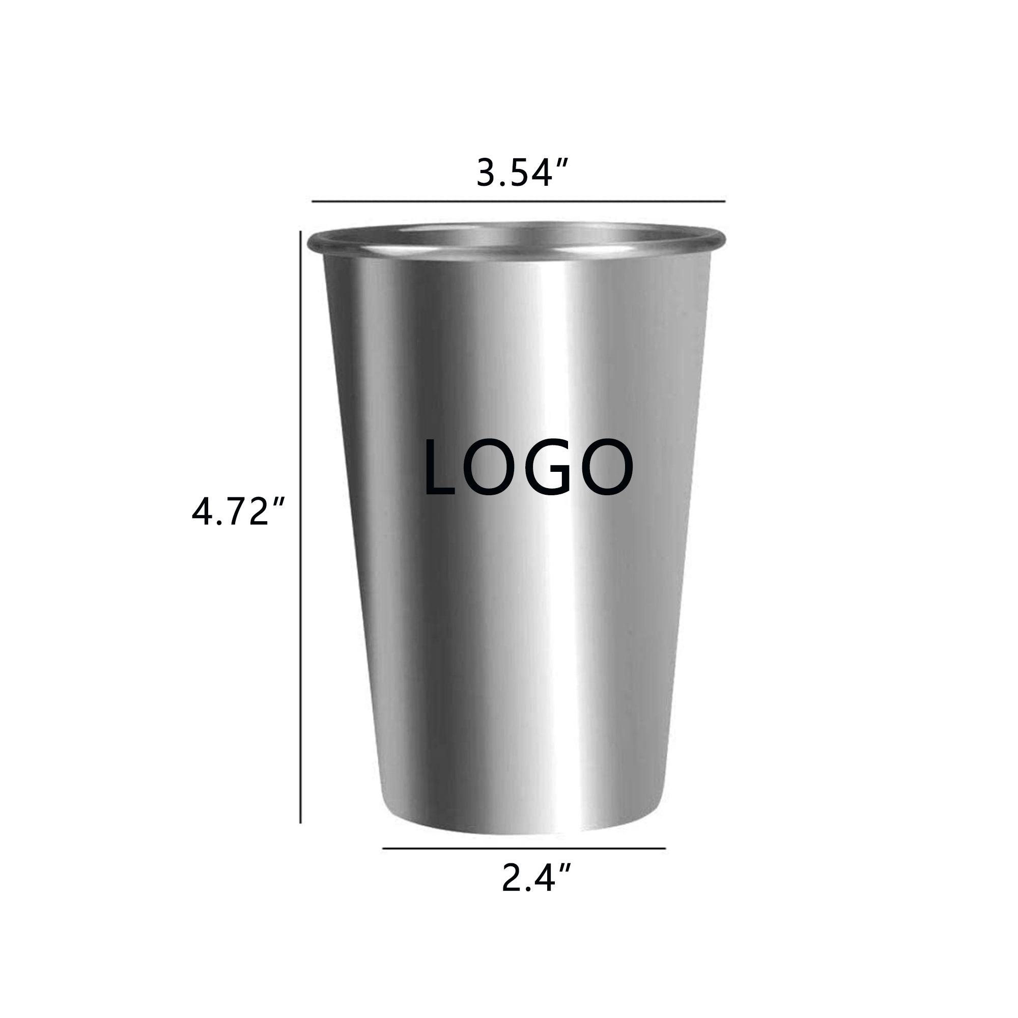 304 Stainless Steel 16oz Cold Drink Pint Cup 2