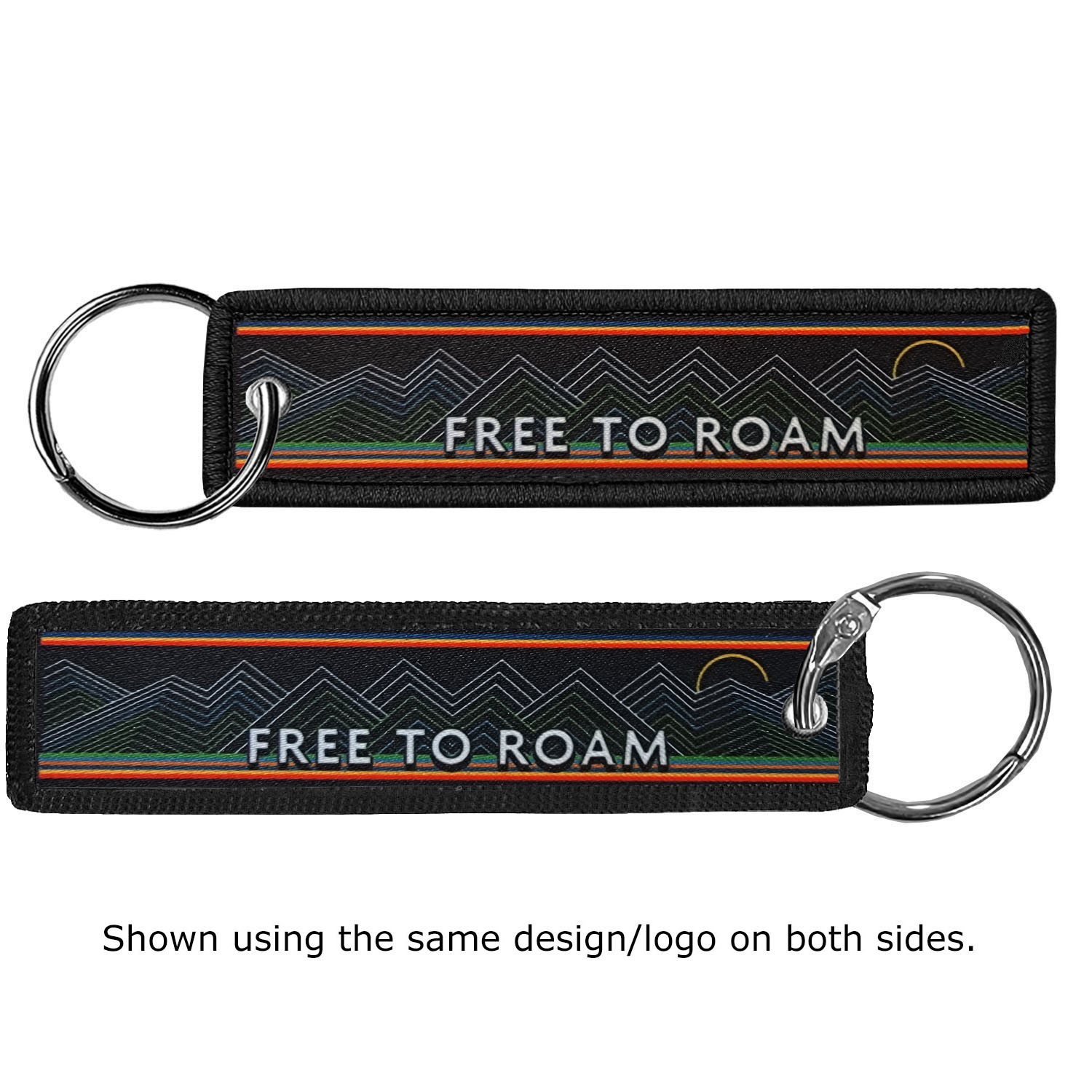 1" x 4" Two Sided 4CP Dye Sub Medium Size Key Ring with Merrow Border 11
