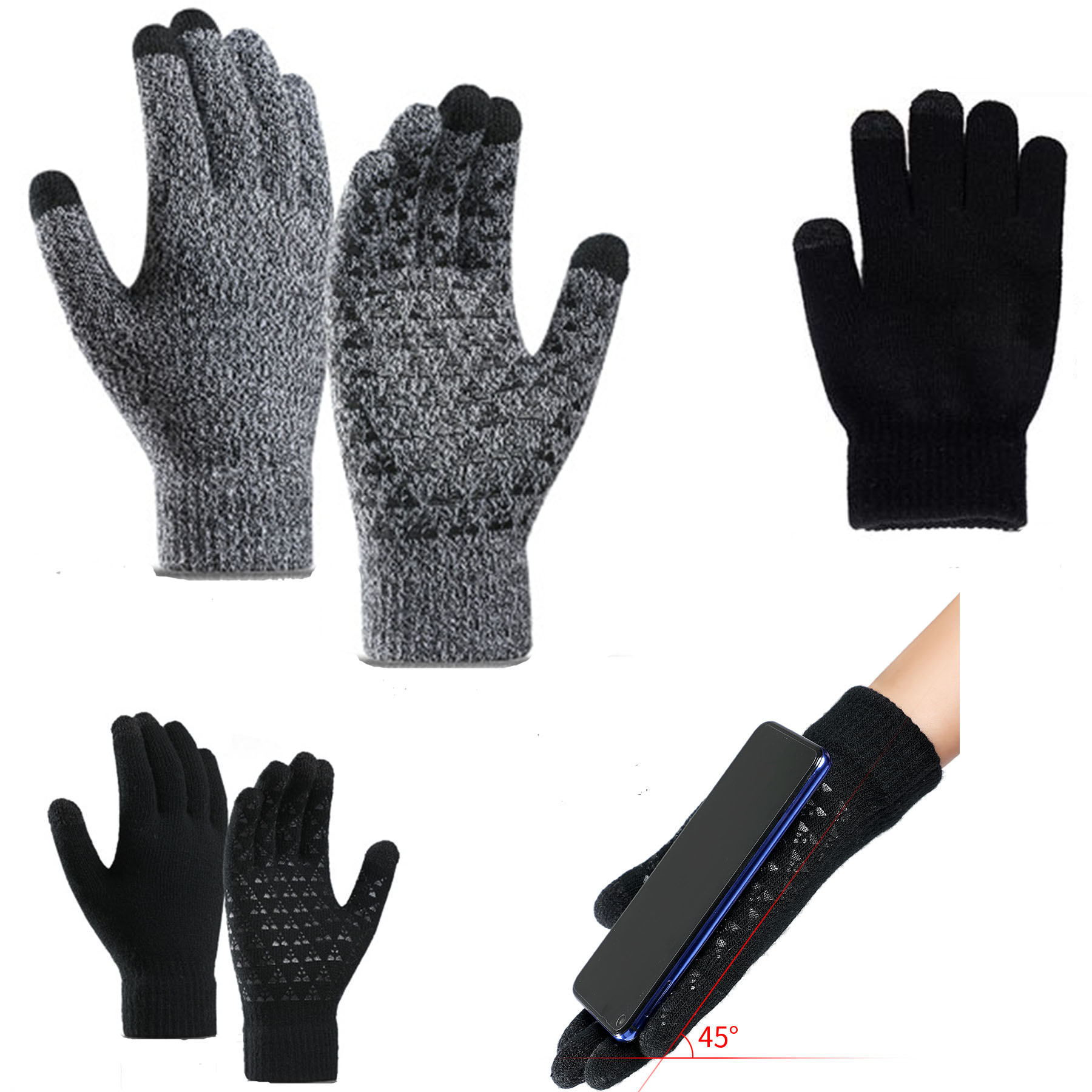Knitted Touch Screen Gloves 1