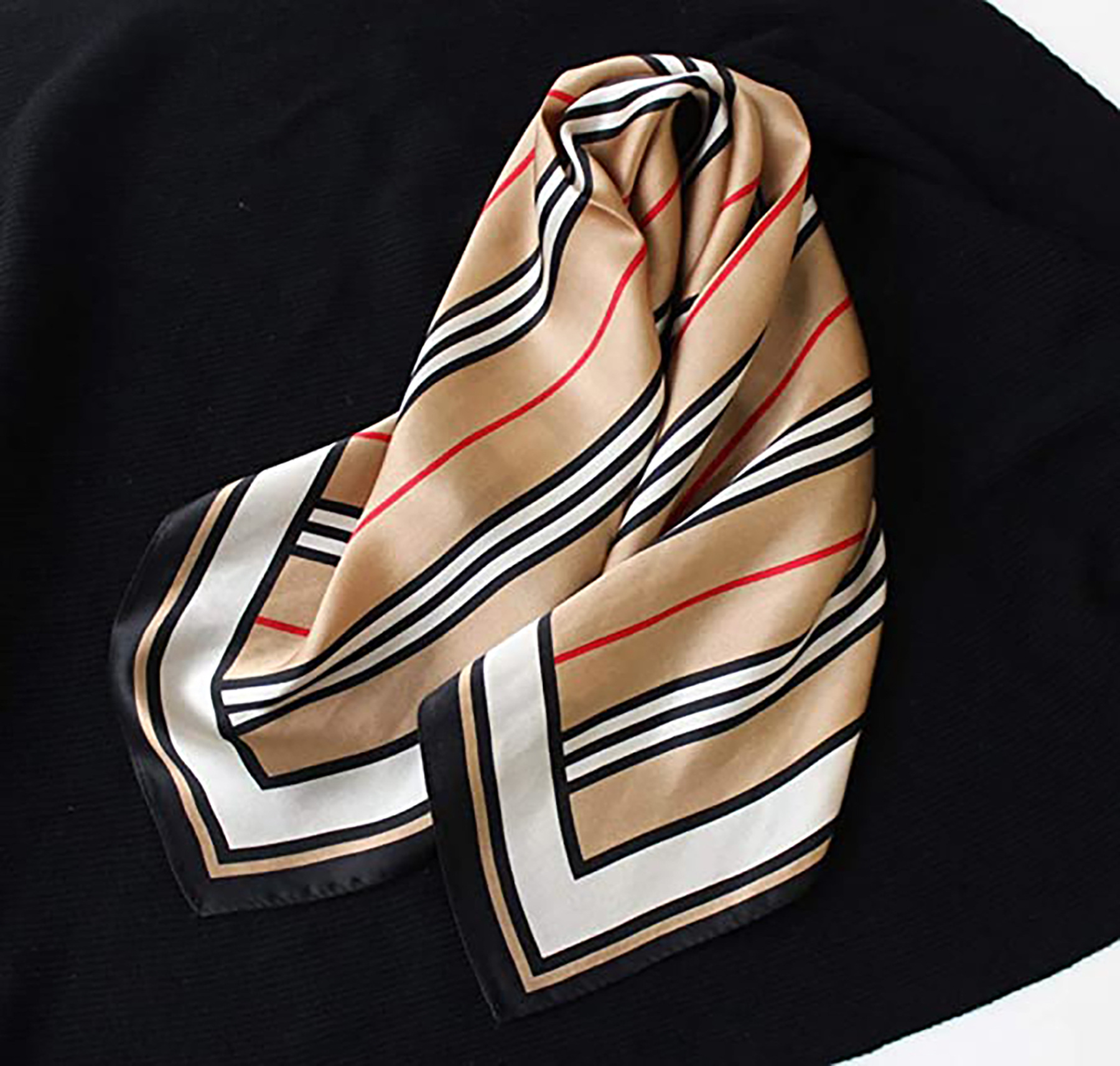 Double Printed Reversible Mulberry Square Silk Scarf 5