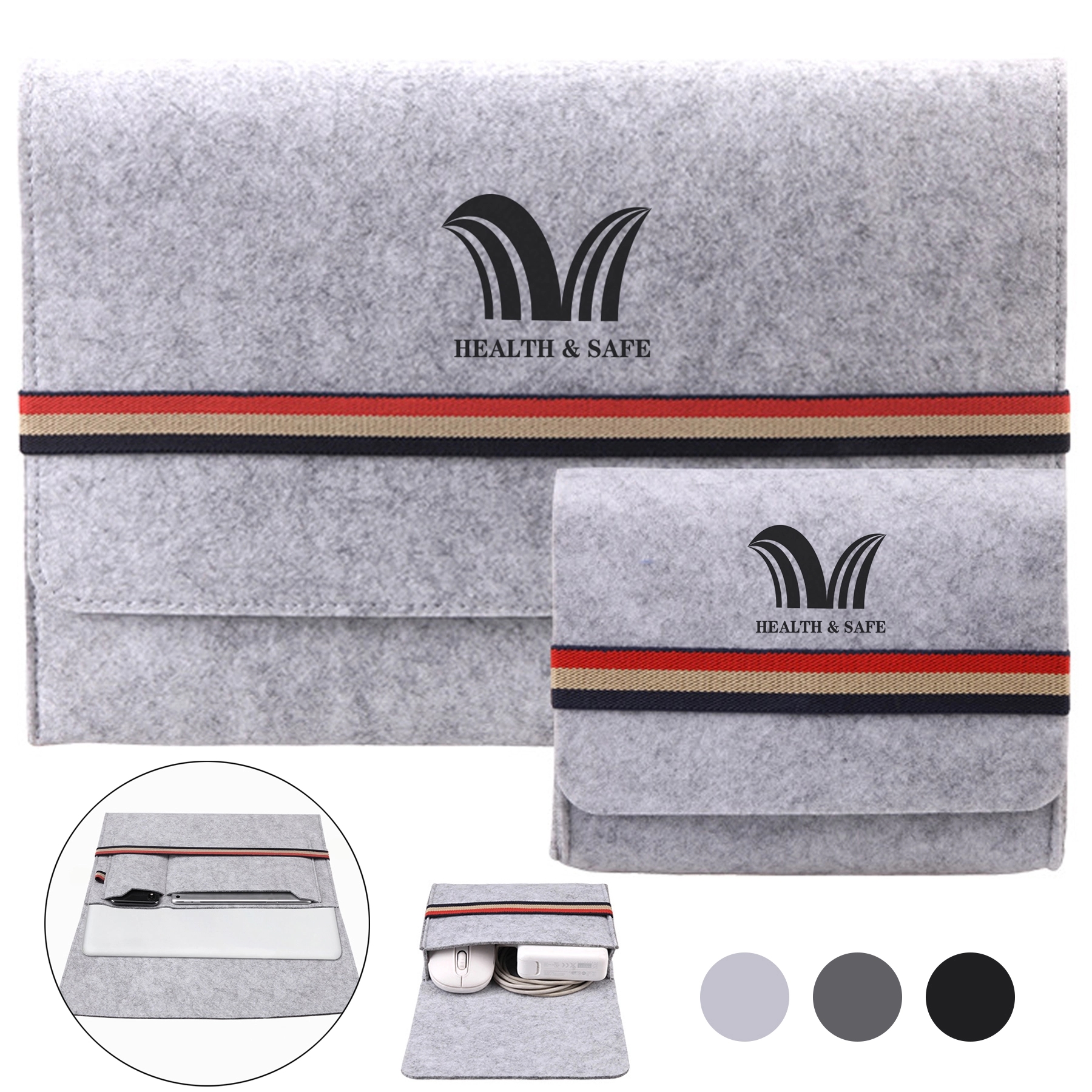 Two-in-One Felt Laptop Sleeve 3
