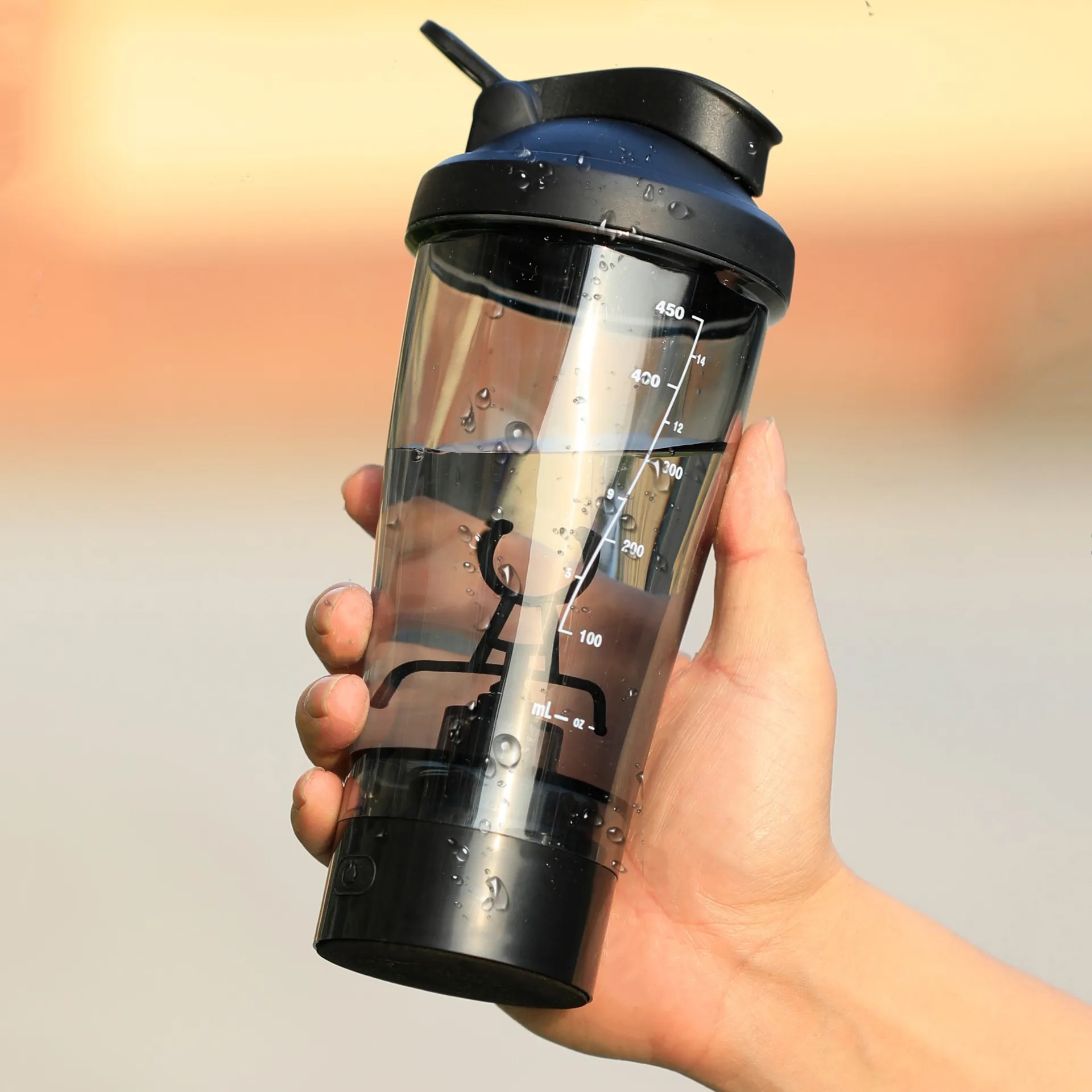 16oz Rechargeable Protein Shaker Bottle with Light 4
