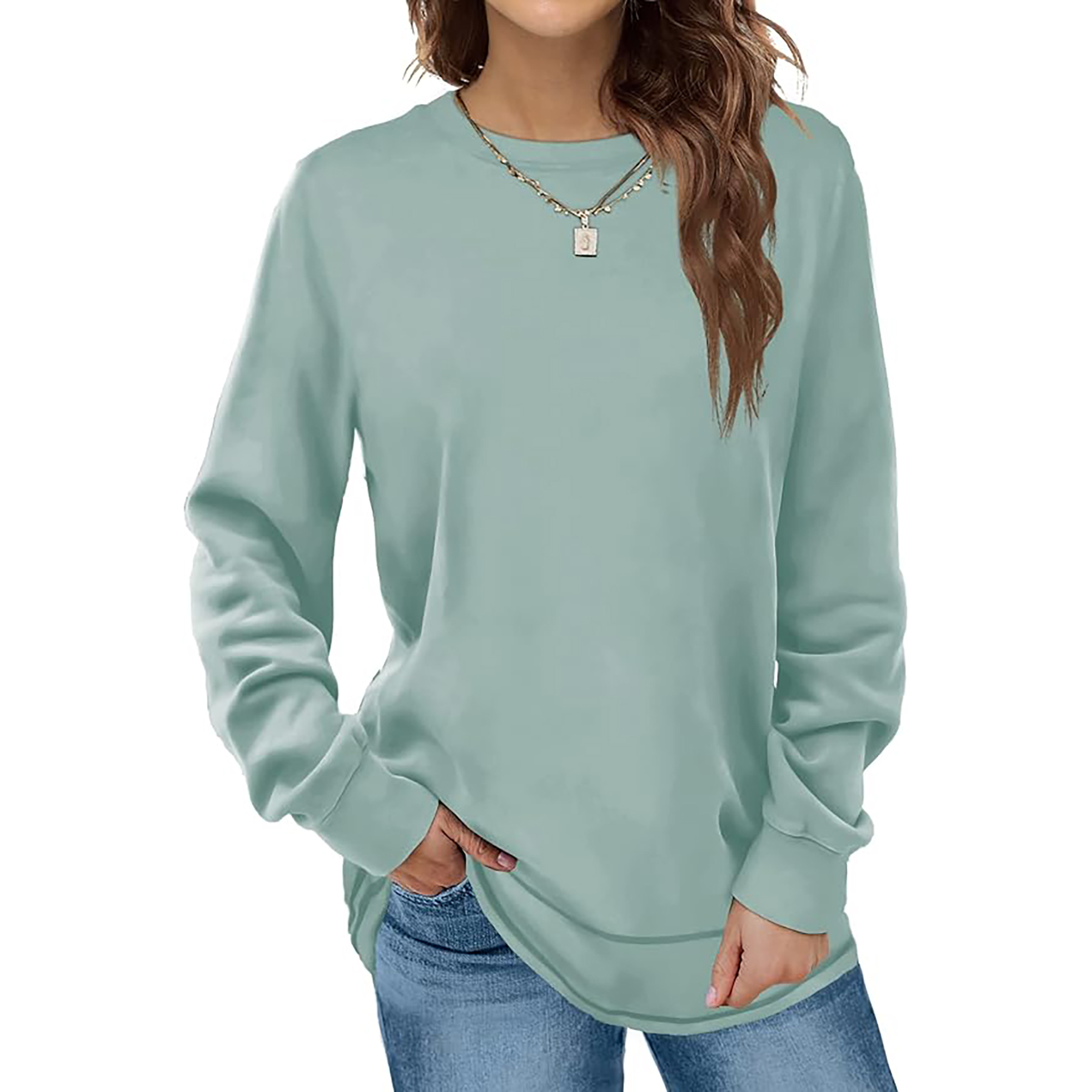 Women's Round Neck Long Sleeve Shirt 6