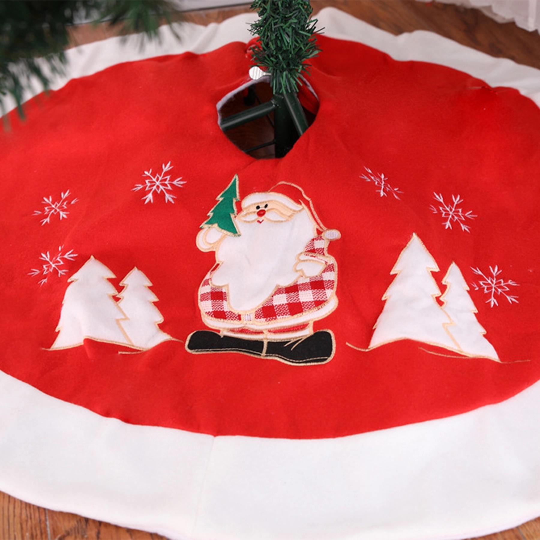 Red And White Xmas Christmas Tree Skirt Decorations 2