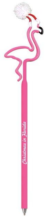 Flamingo With Santa Hat Multi-Color Inkbend Standard, Bent Pen